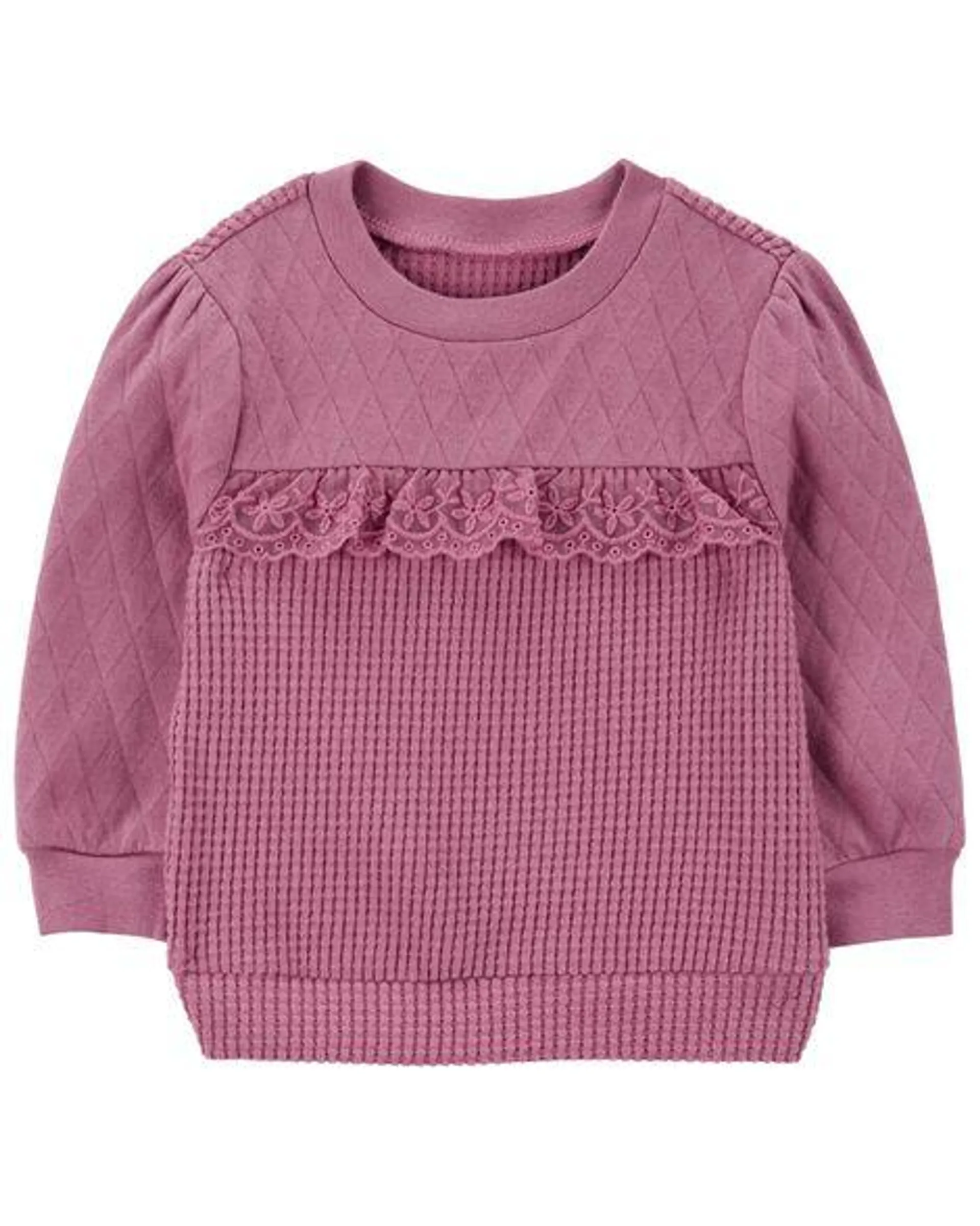 Baby Thermal & Quilted Long-Sleeve Top - Purple