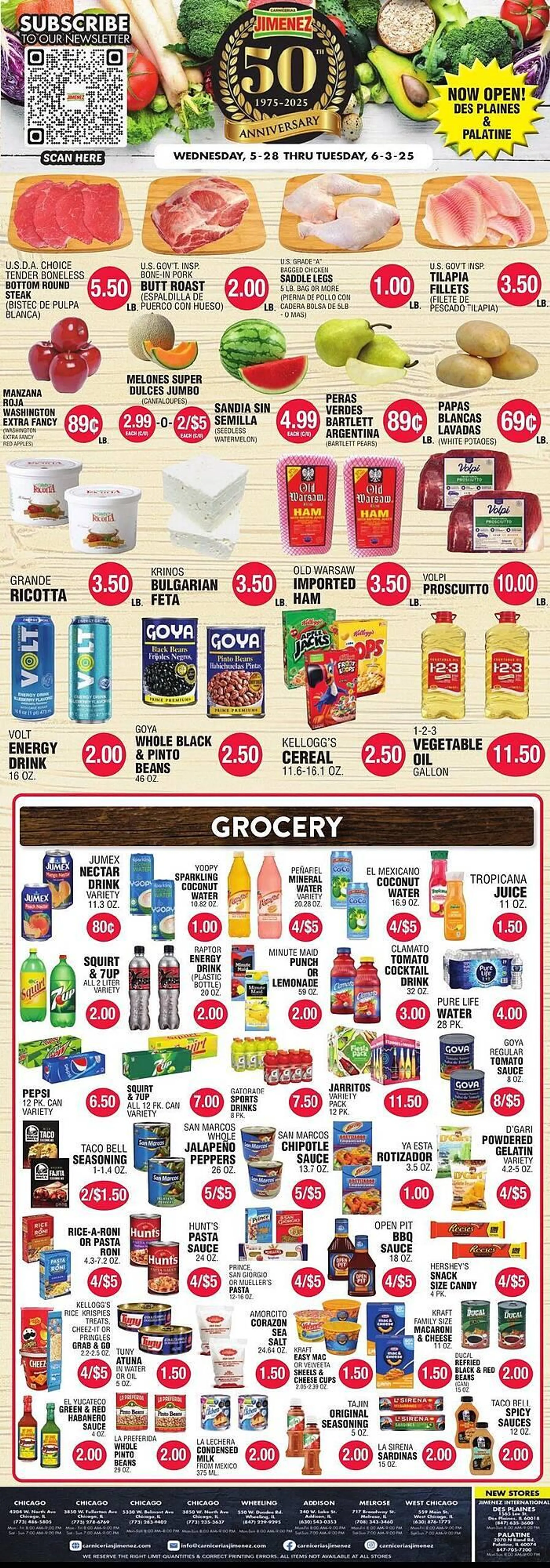 Weekly ad Carnicerias Jimenez Weekly Ad from May 28 to June 3 2025 - Page 1