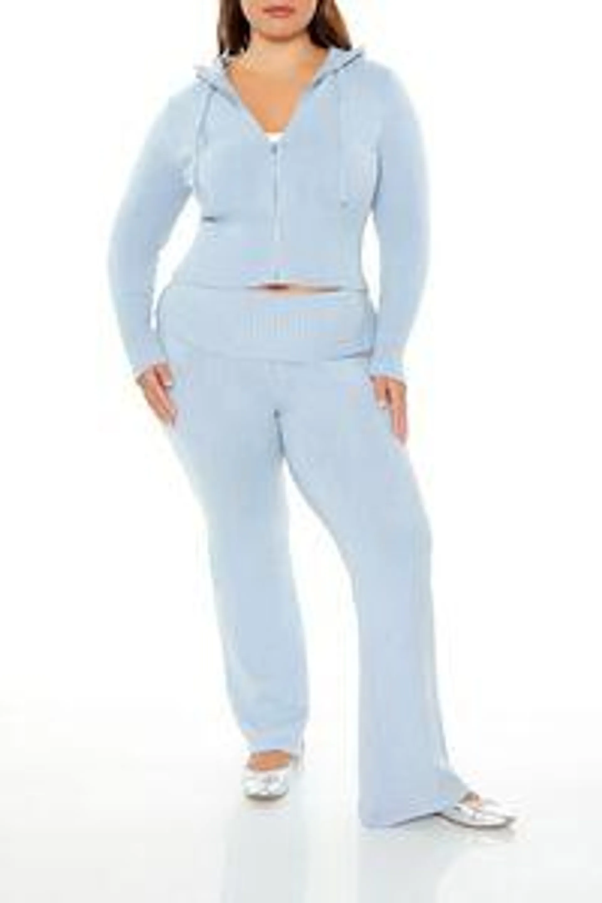 Plus Size Sweater-Knit Flare Pants