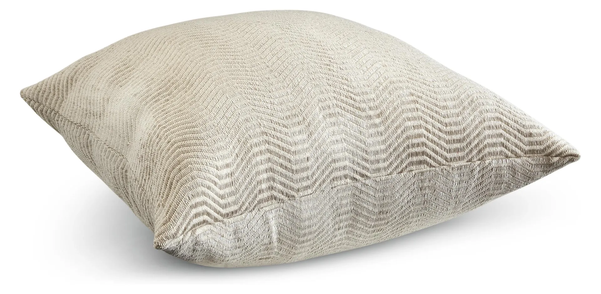 Lines 30w 30h Floor Throw Pillow in Ivory