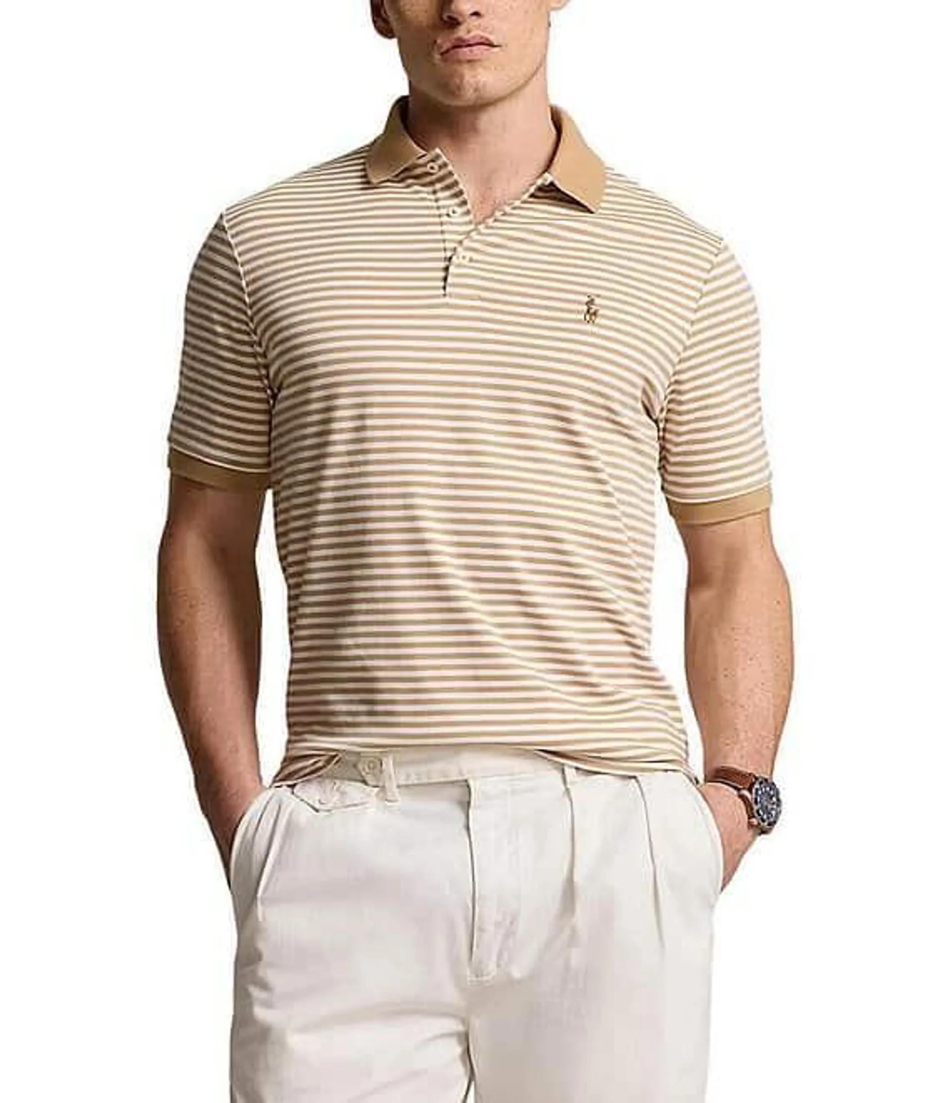 Classic Fit Short Sleeve Striped Polo Shirt