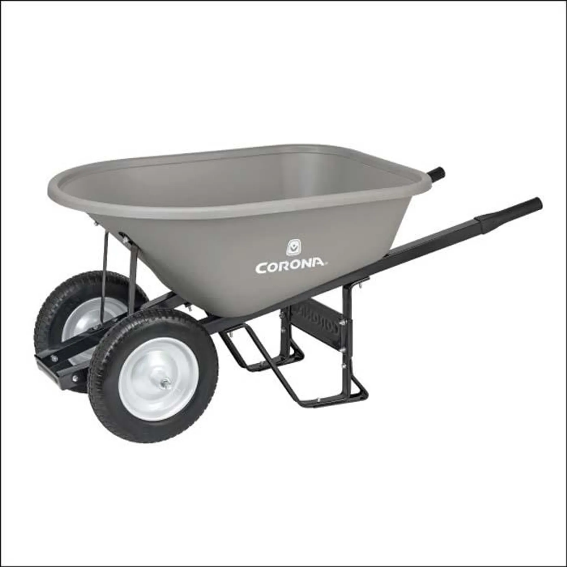 Corona Poly Wheelbarrow, Steel Handles, Dual Wheel Flat Free Tires, 6 Cu. Ft.