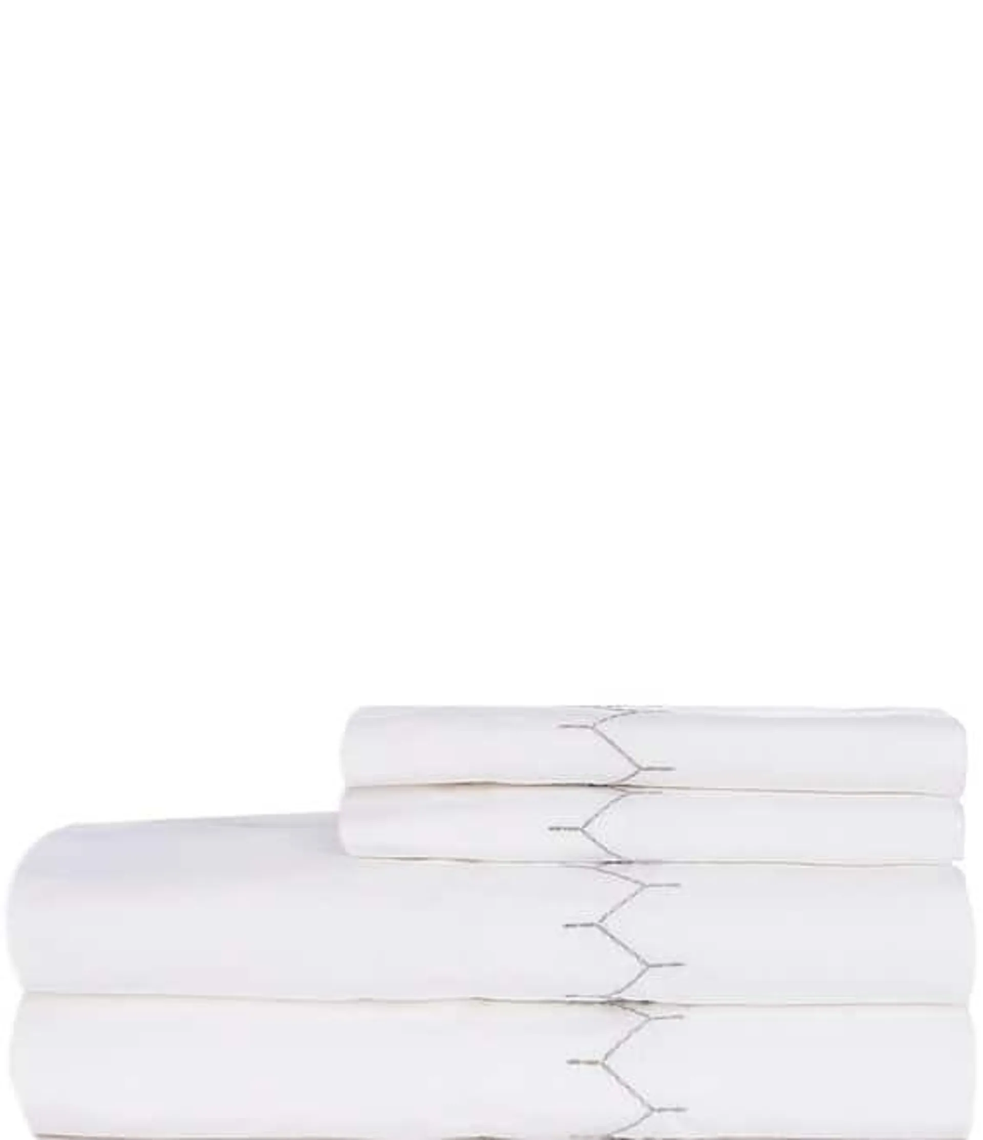 Organic Cotton Percale Stitched Embroidery Sheets