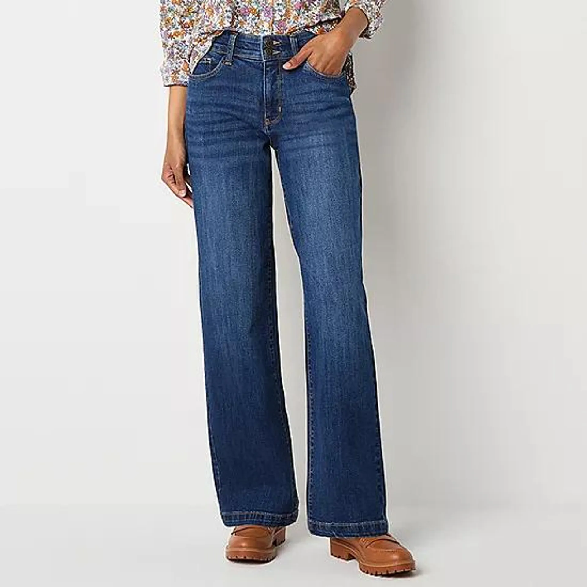 new! St. John's Bay Tall Womens High Rise Loose Fit Jean