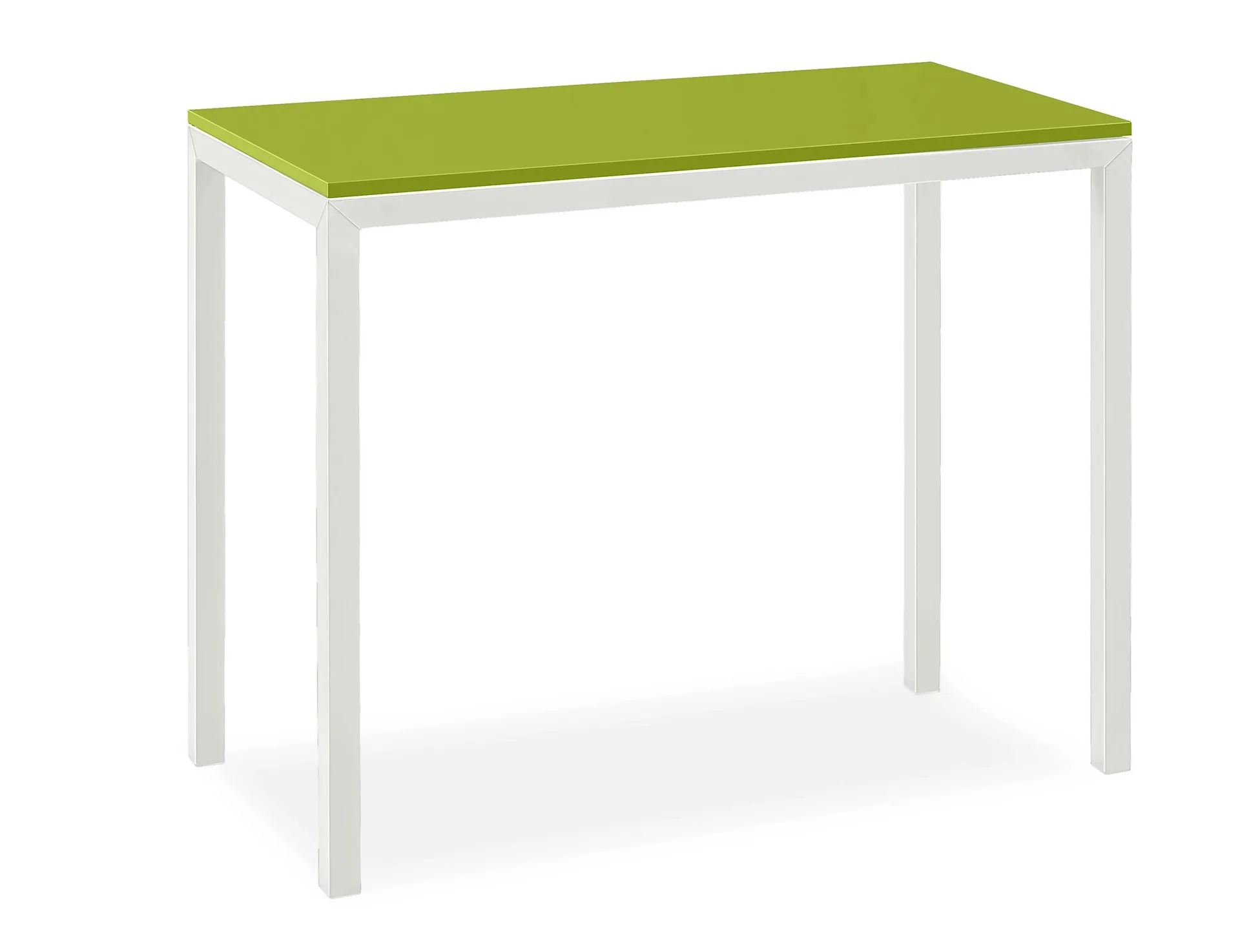 Parsons 30w 20d 20h Outdoor Side Table w/White Base & Green HDPE Top