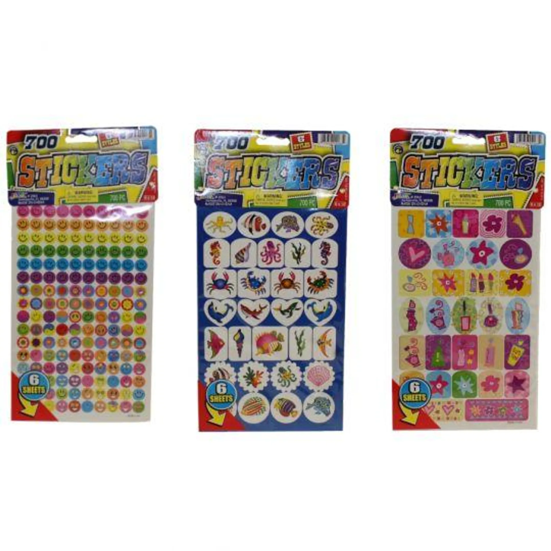 JA-RU Inc. Toys - STICKER SHEETS (Set of 3 - 2100 Stickers Total) #2063