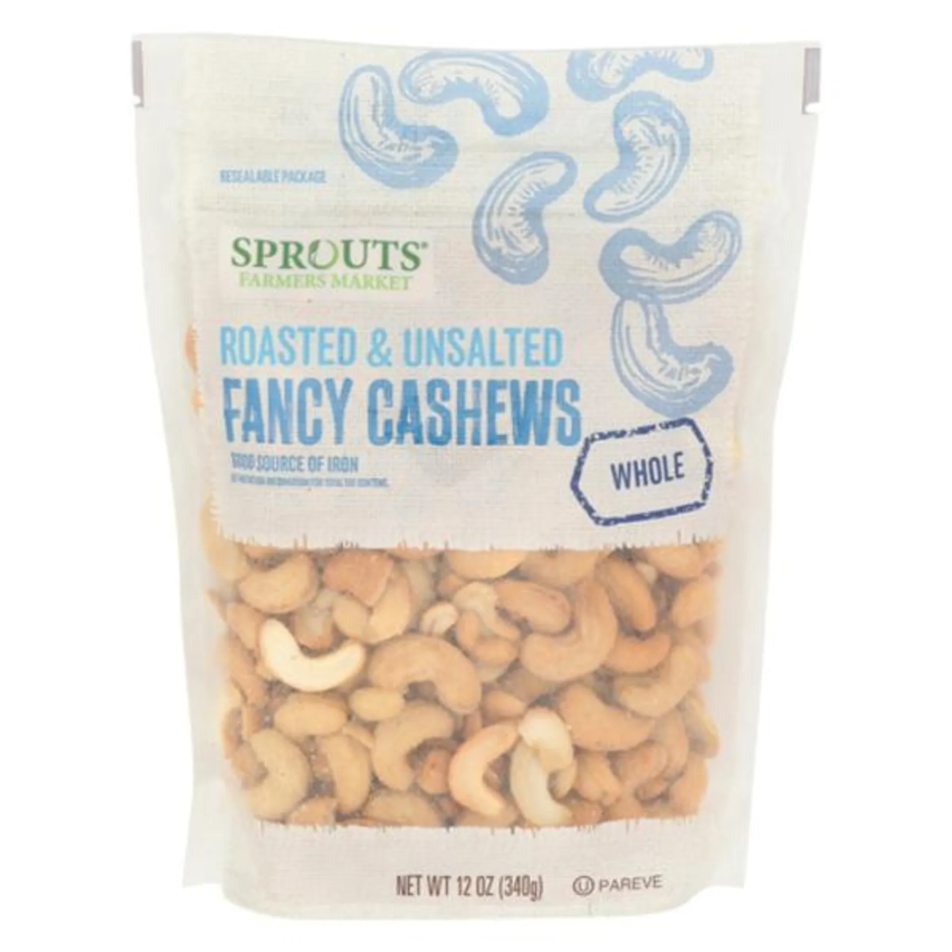 Sprouts Roasted Unsalted Whole Cashews