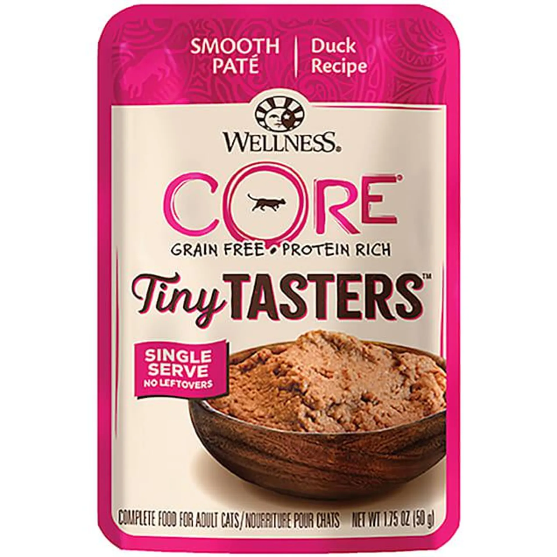Wellness CORE Grain Free Tiny Tasters Duck Pate Wet Cat Food, 1.75 oz., Case of 12