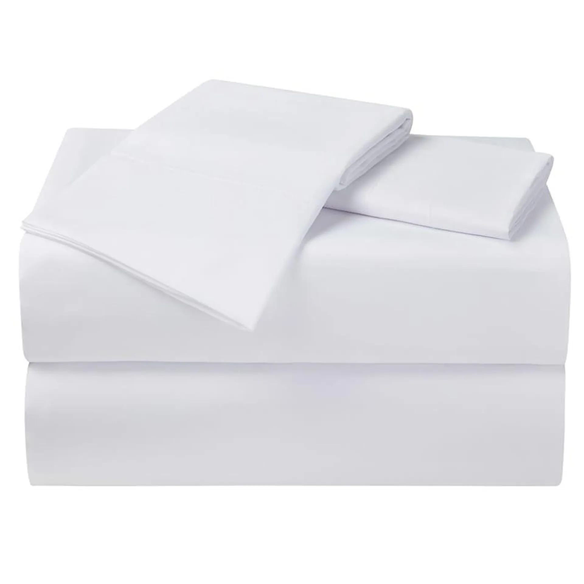 4-Piece White Antimicrobial Cooling Microfiber Sheet Set, Full