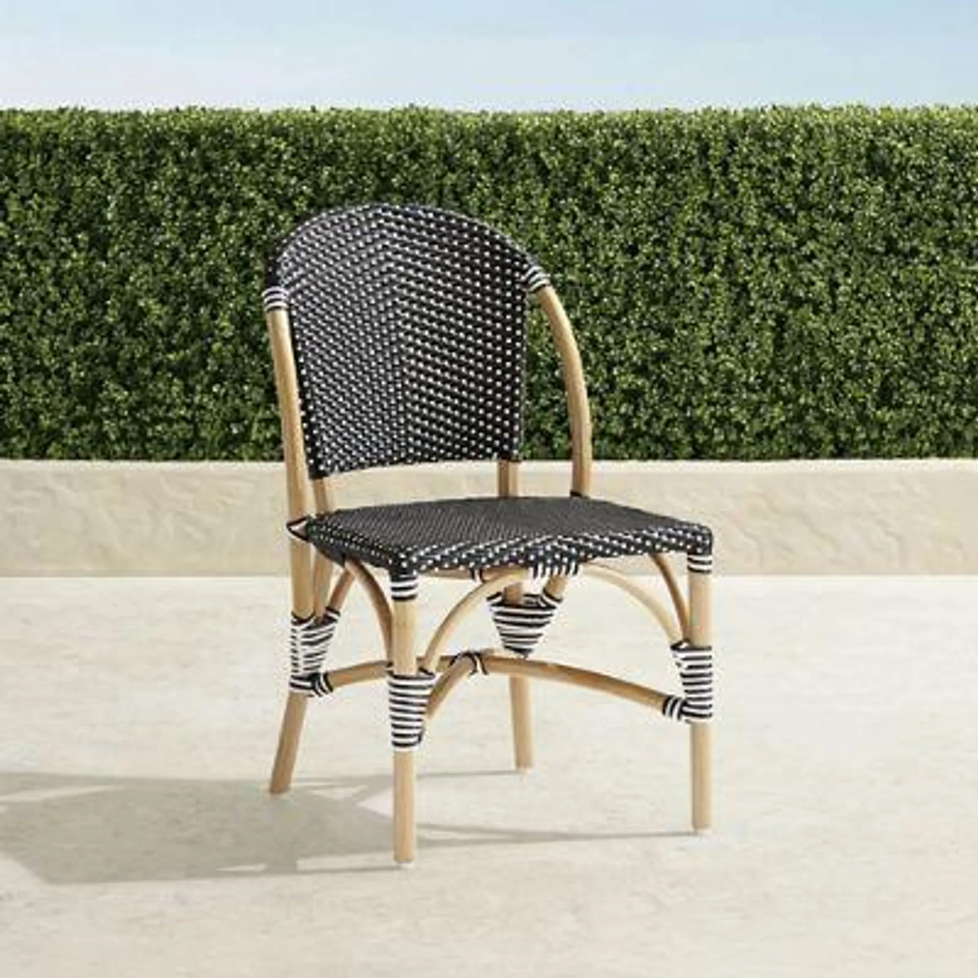 French Bistro Rattan Side Chairs. Set of Two