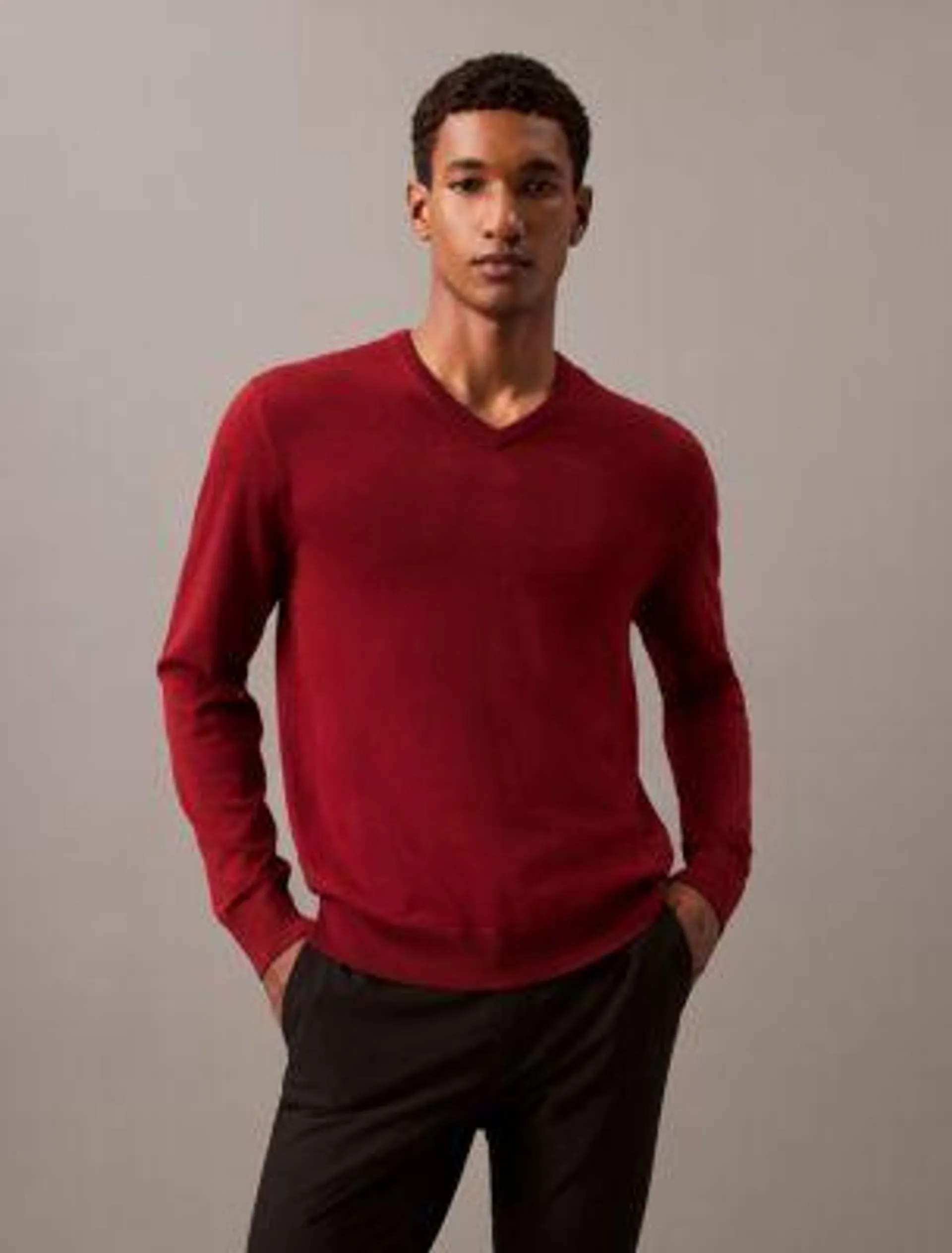 Extra Fine Merino Blend V-Neck Sweater