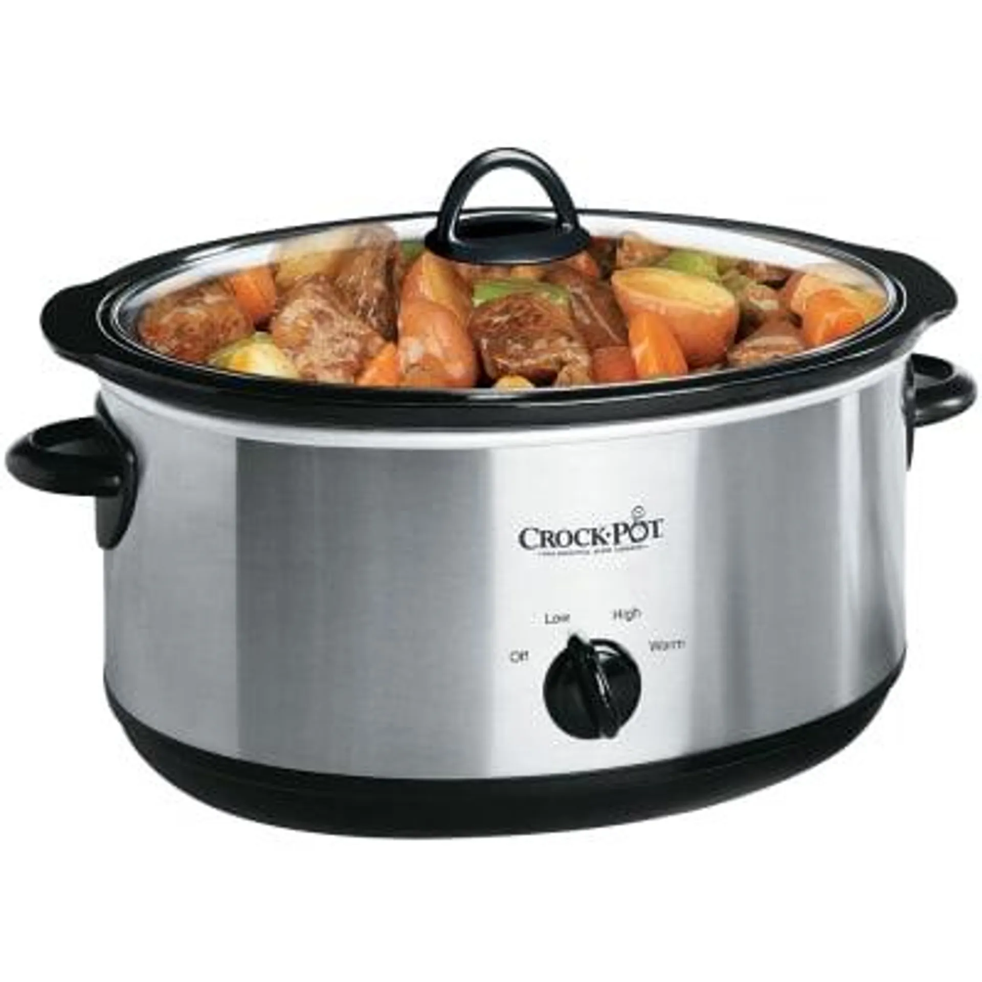 Crock-Pot 8 qt Stainless/Black Manual Slow Cooker