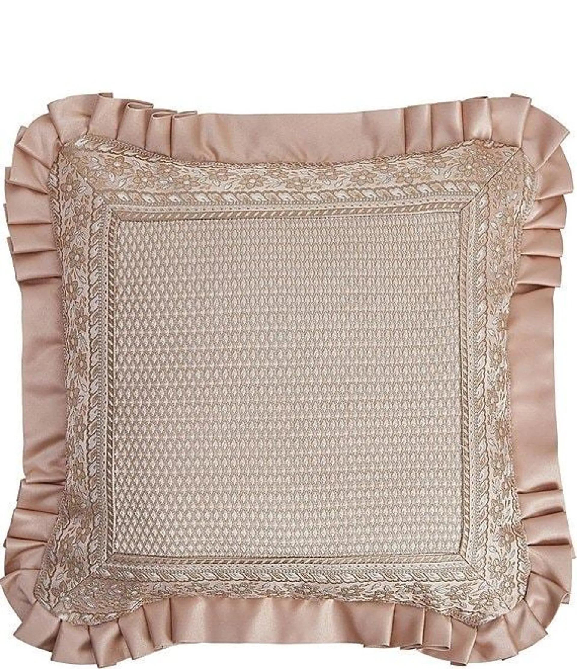 Fiorello Bordered Pleated Flanged Square Decorative Pillow