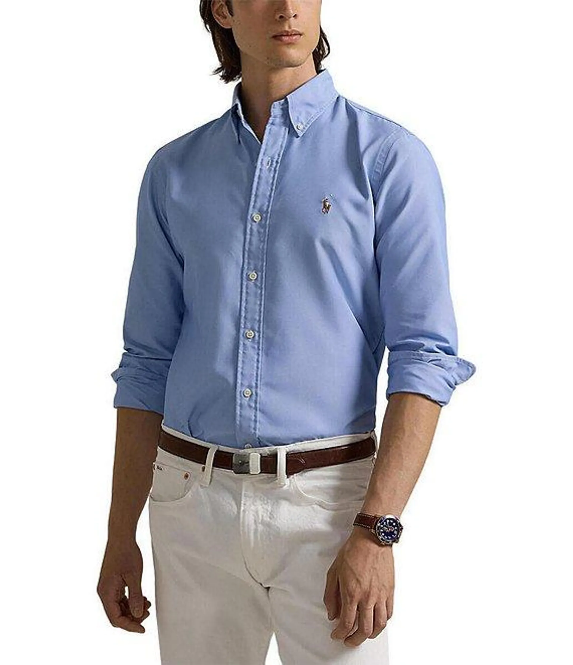 Solid Classic Fit Performance Stretch Oxford Long Sleeve Woven Shirt