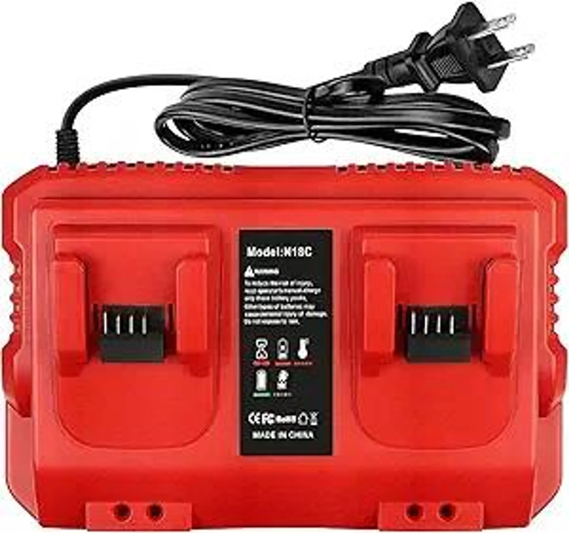 Rapid Battery Charger Station for Milwaukee M18 Charger Dual Bay Simultaneous, Compatible with Milwaukee 18V Lithium Battery