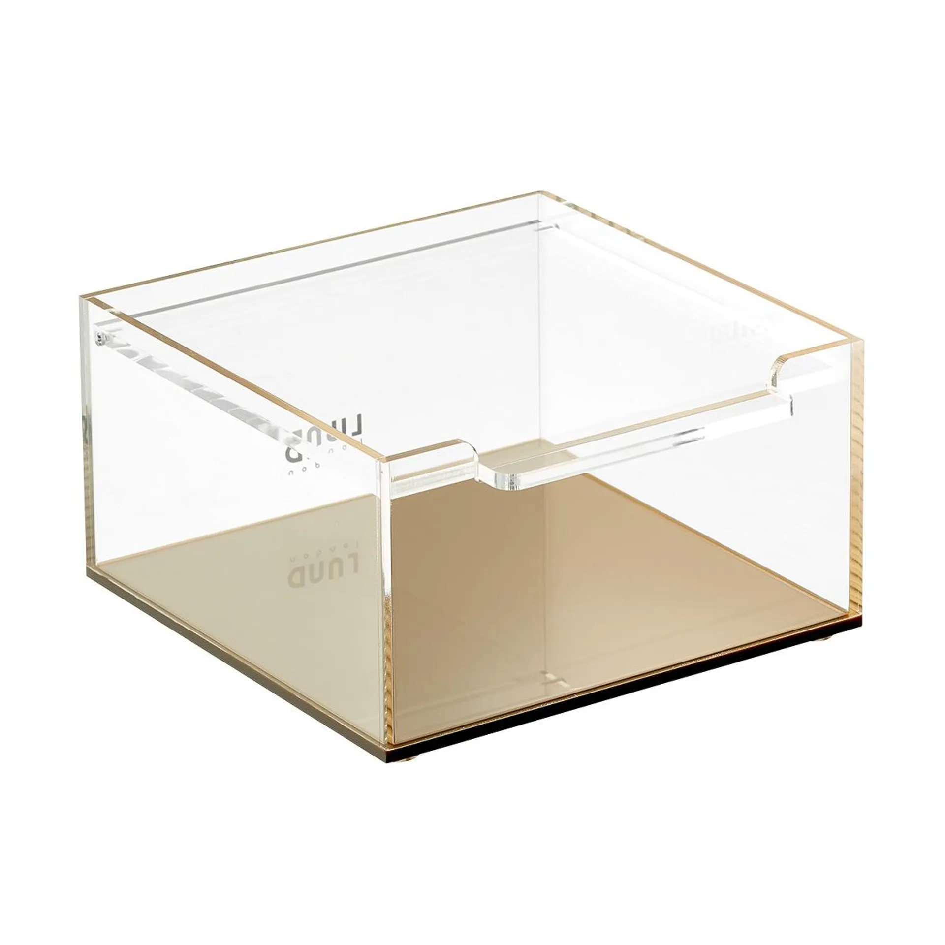 Lund London Blair Lidded Box Gold/Clear