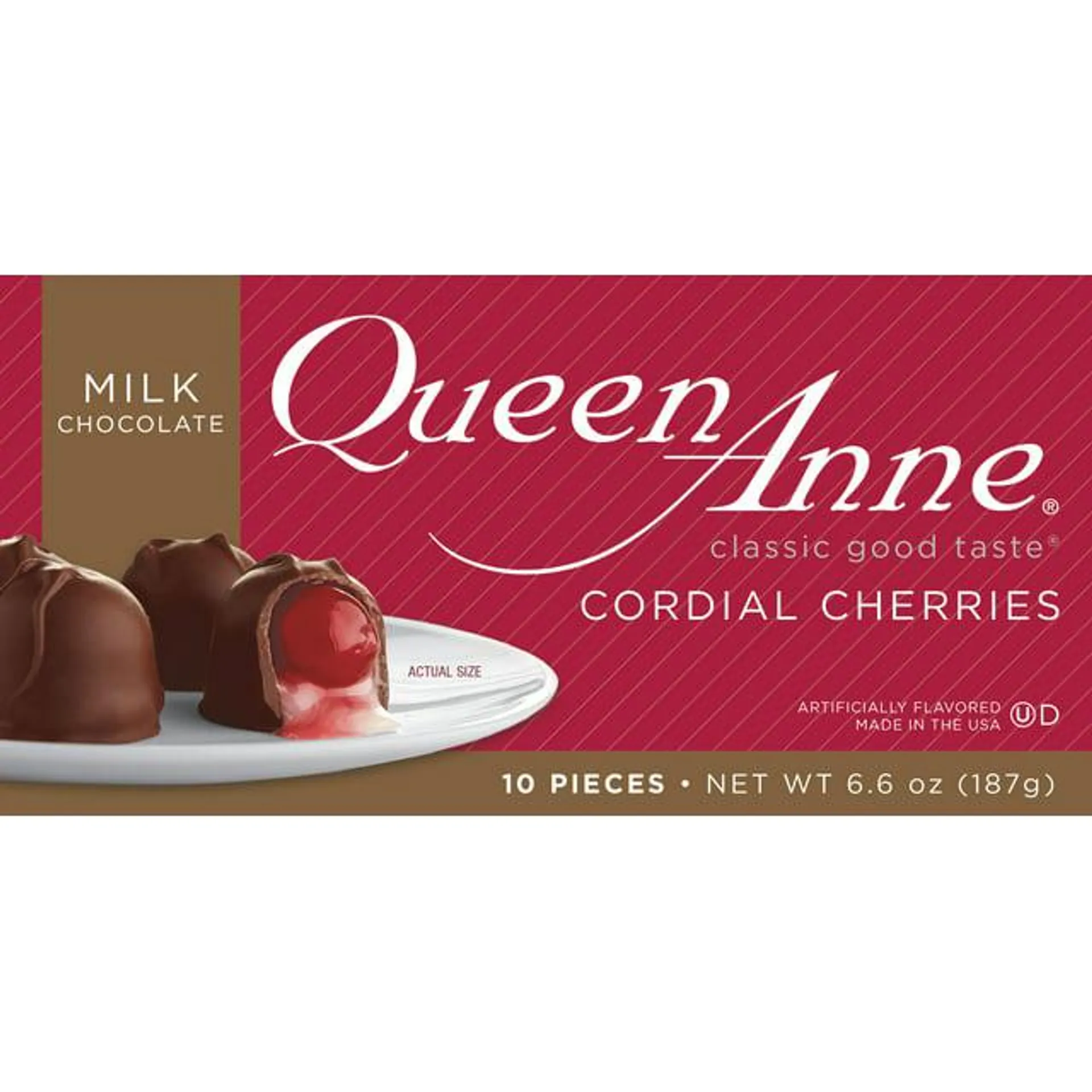 Queen Anne Milk Chocolate Cordial Cherries, 6.6 oz Box, 10 Pieces