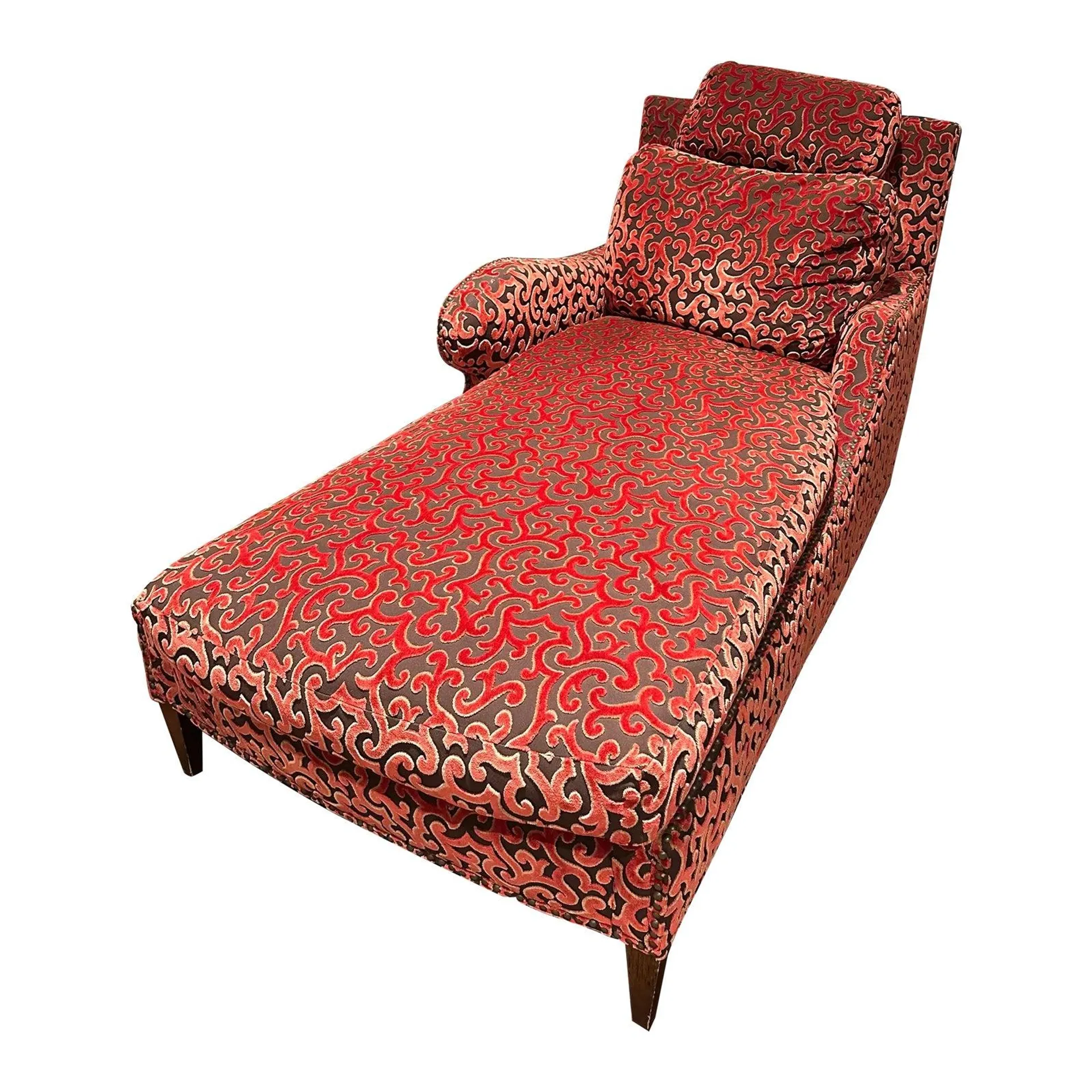 RJones Chaise Lounge Custom Upholstered With Bergamo Fabric