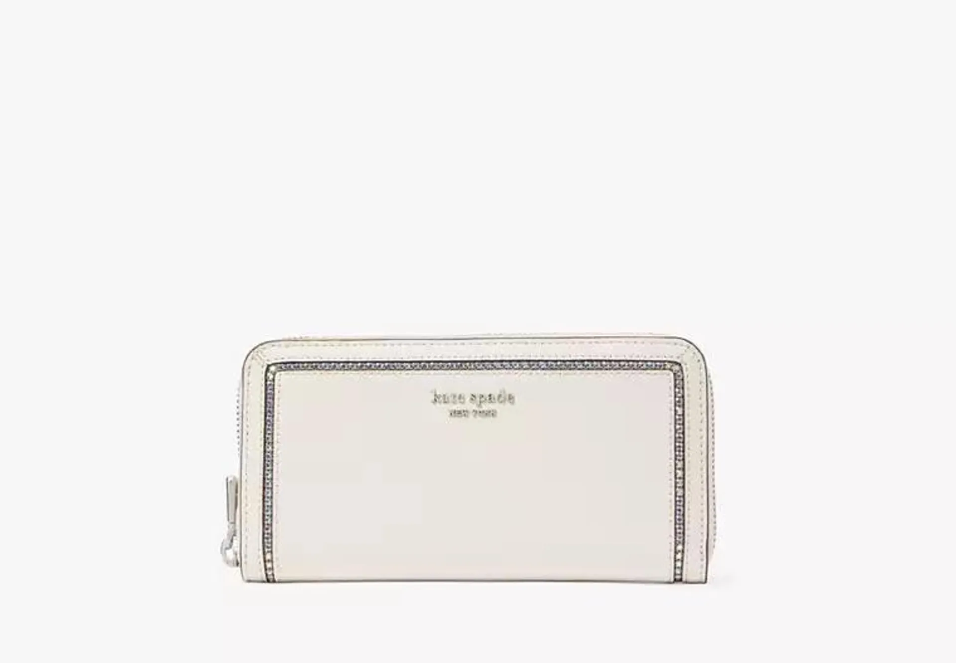 Morgan Crystal Inlay Zip-around Continental Wallet