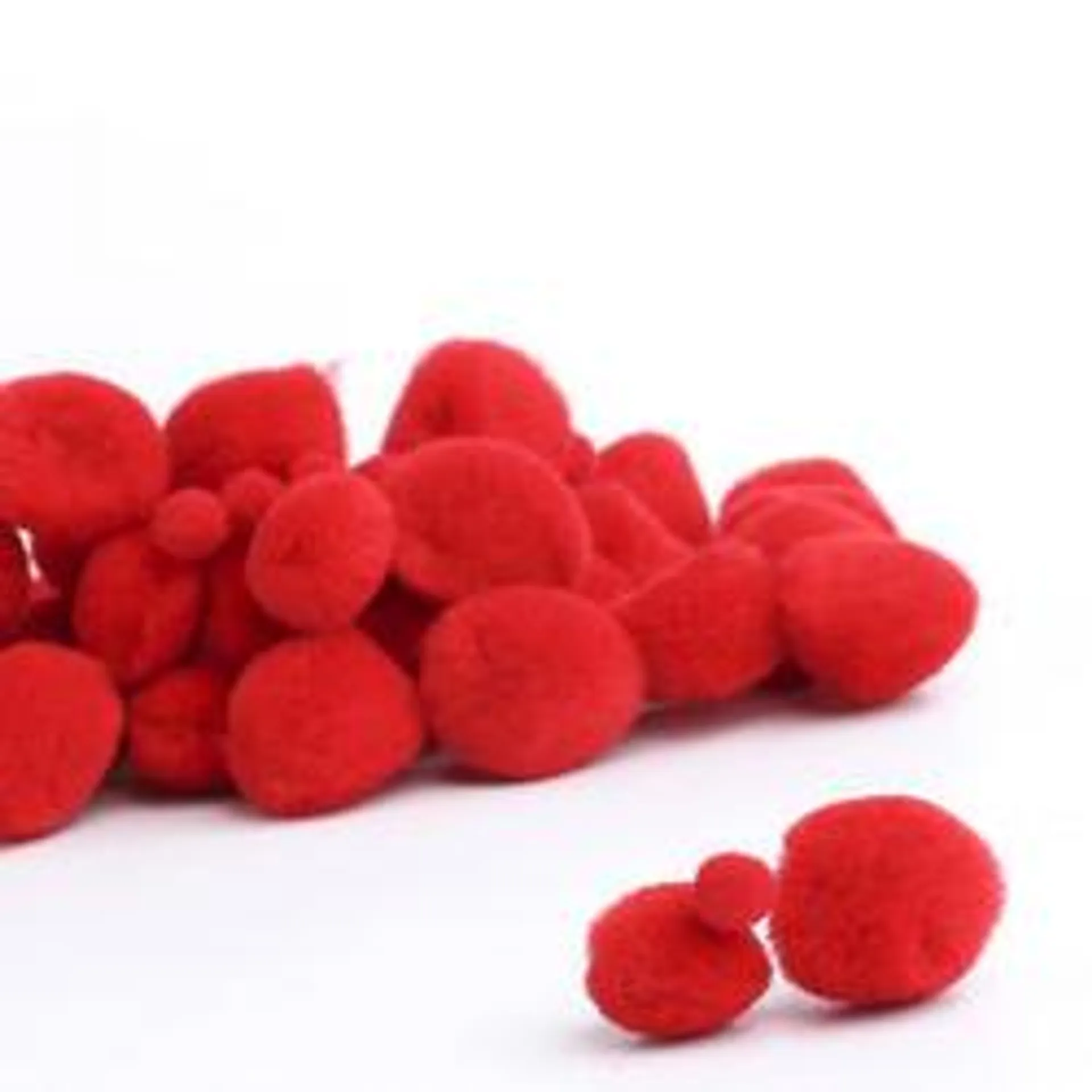 Assorted Red Craft Pom Poms (Package of 80 pieces)