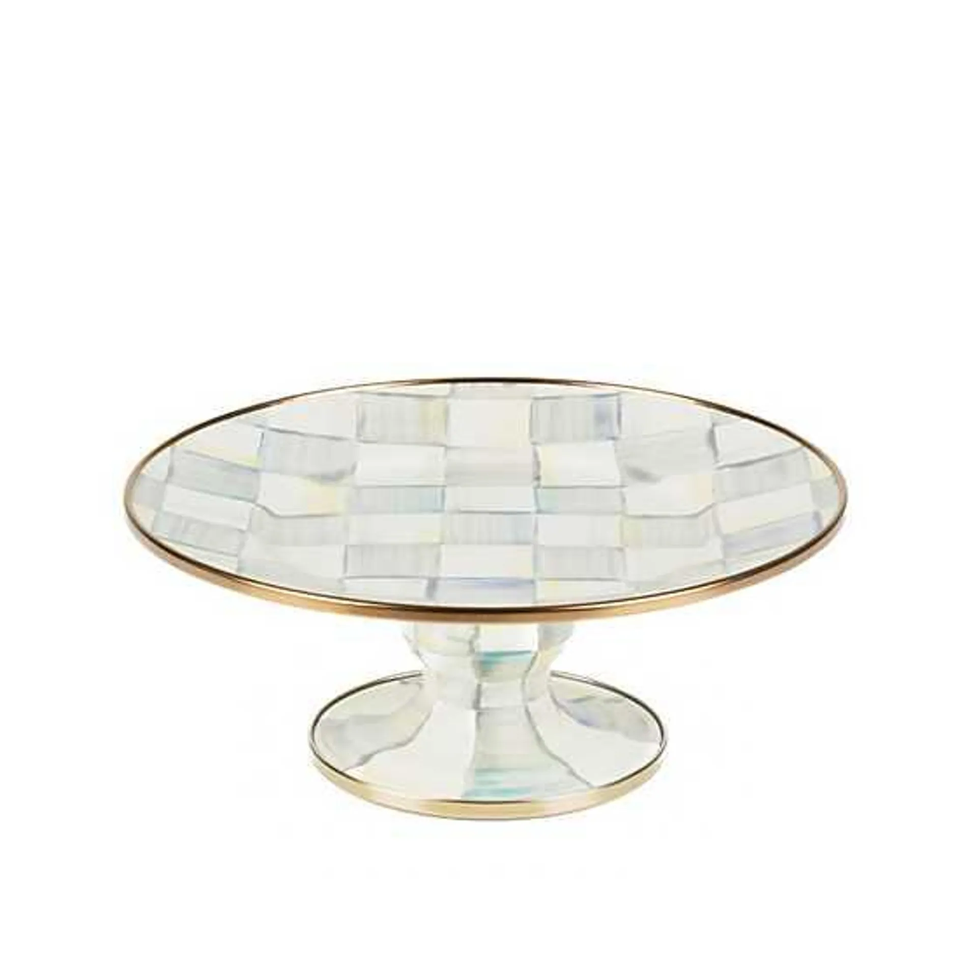 Sterling Check Mini Pedestal Platter