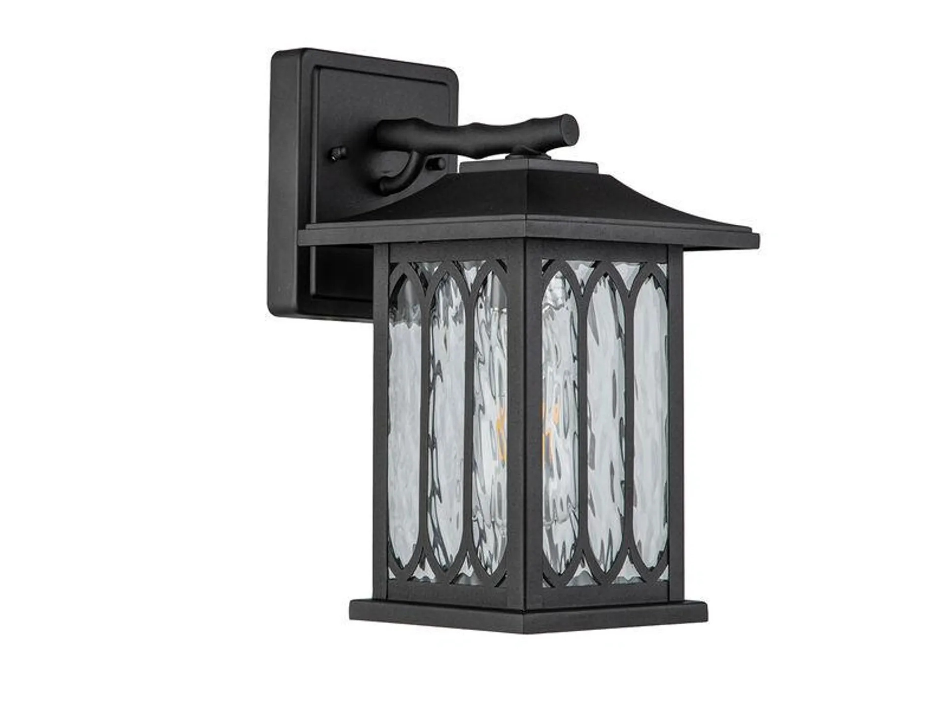 Windfall Black Outdoor Hardwired Wall Lantern Sconce with No Bulbs Included