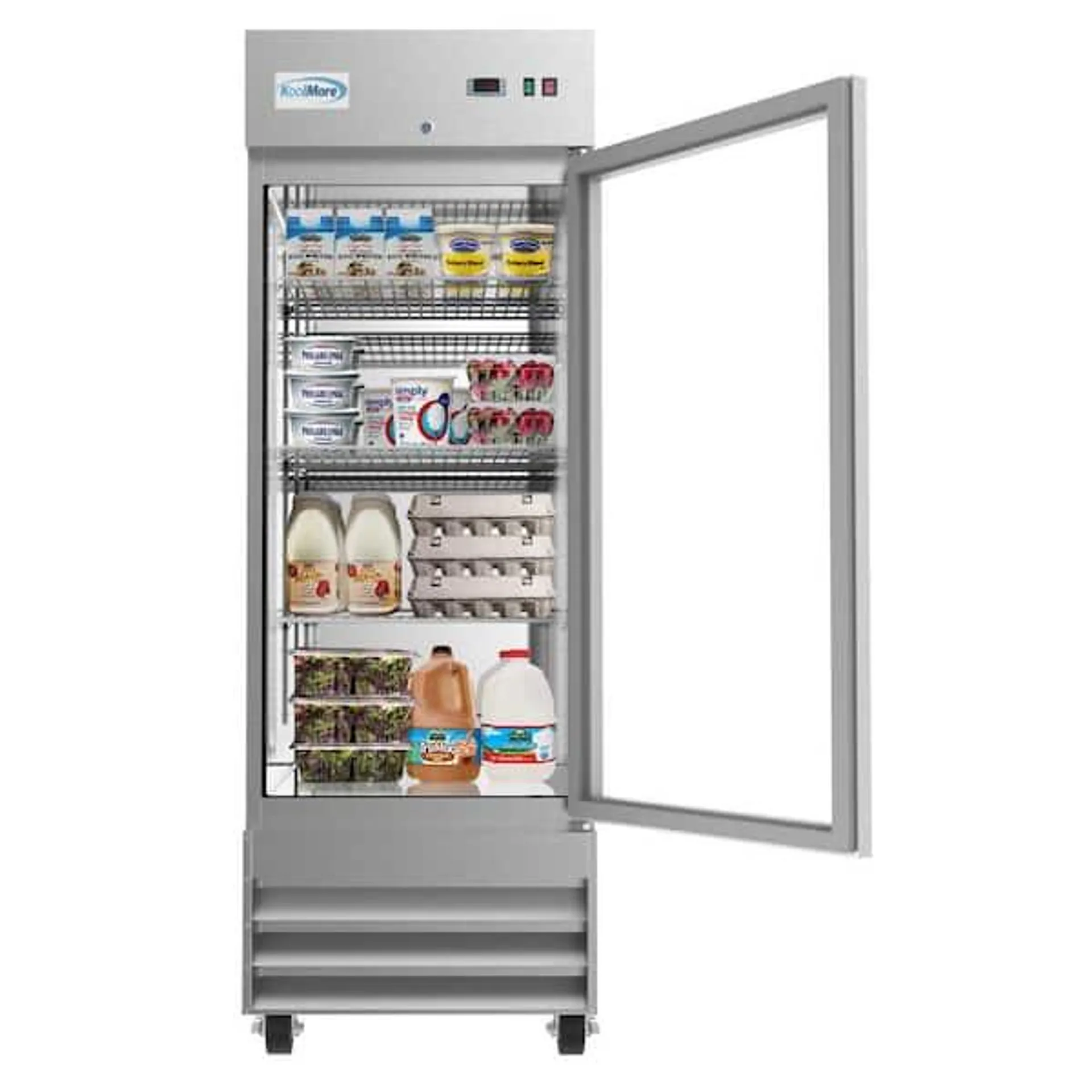 23 cu. ft. Commercial Reach in Refrigerator with Glass Door in Stainless Steel