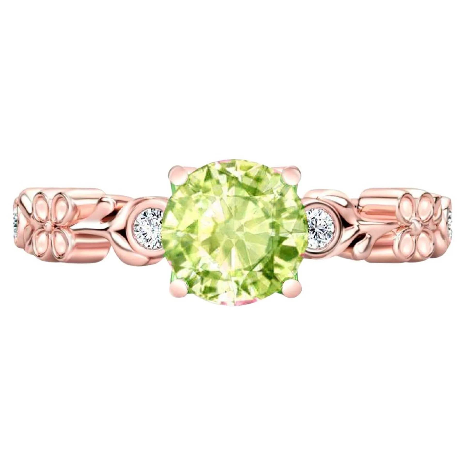 Apple green peridot 14 gold ring.