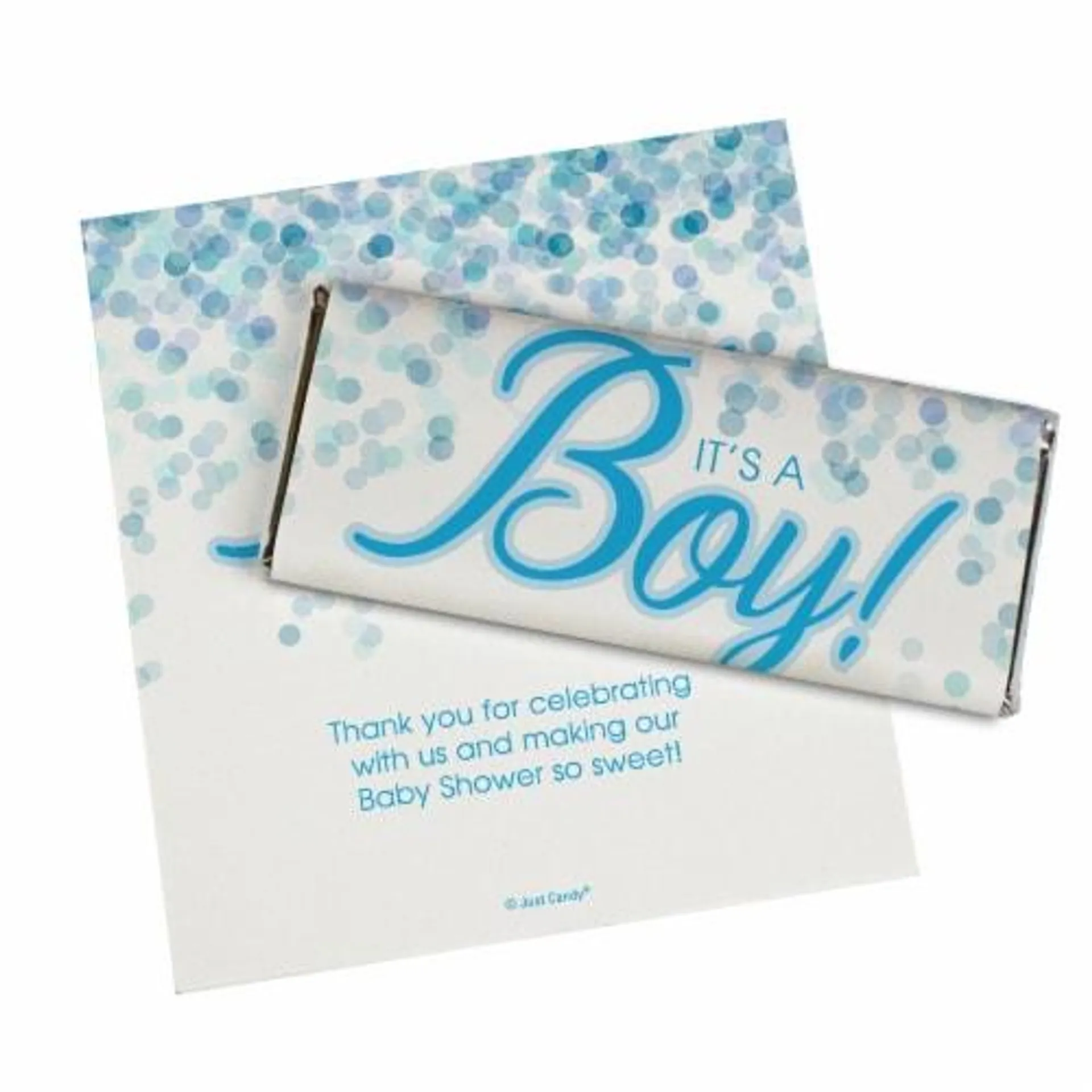 24ct It's a Boy Baby Shower Candy Party Favors Wrappers Only for Chocolate Bars by Just Candy