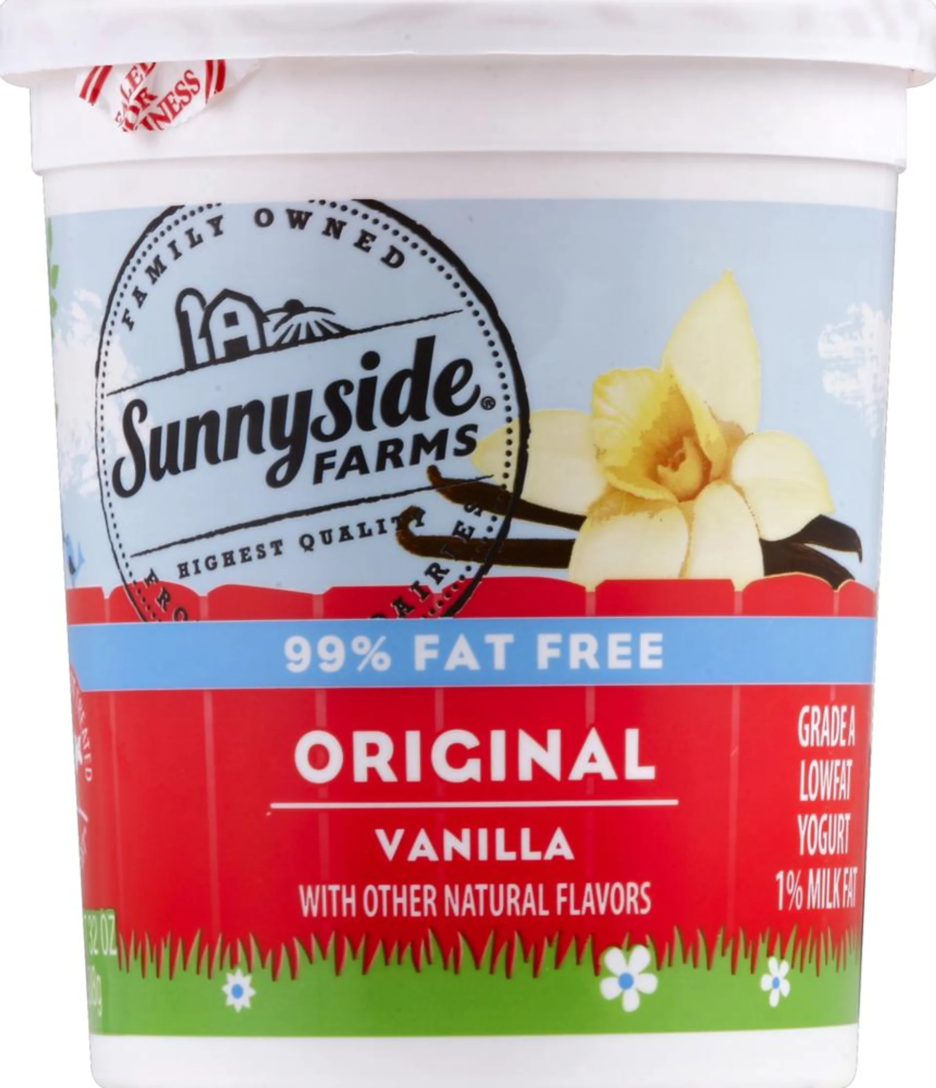 Sunnyside Farms Yogurt, Lowfat, Original, Vanilla