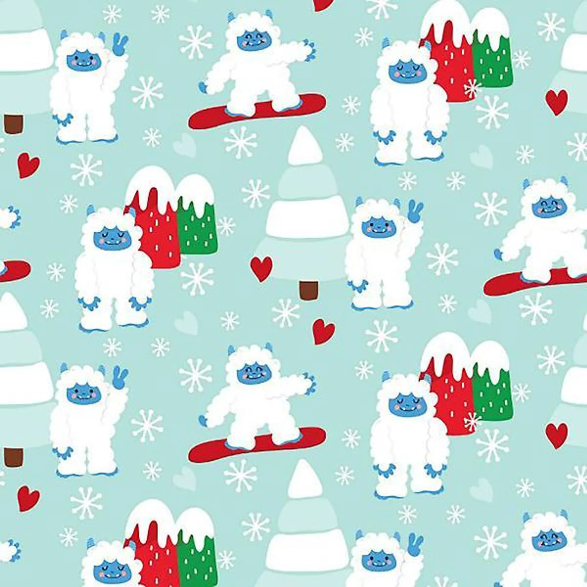 Mara-Mi Happy Holiday Yeti Wrapping Paper