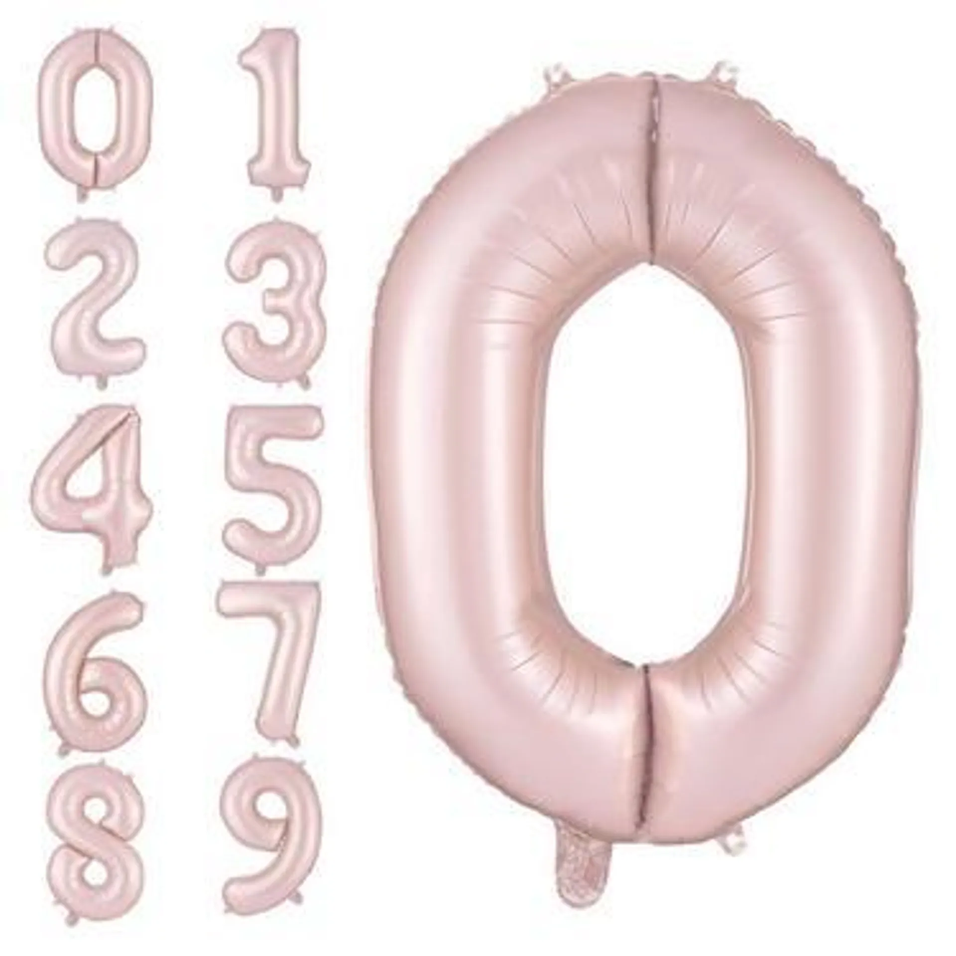 34in Satin Dusty Rose Pink Foil Number Balloon (0)