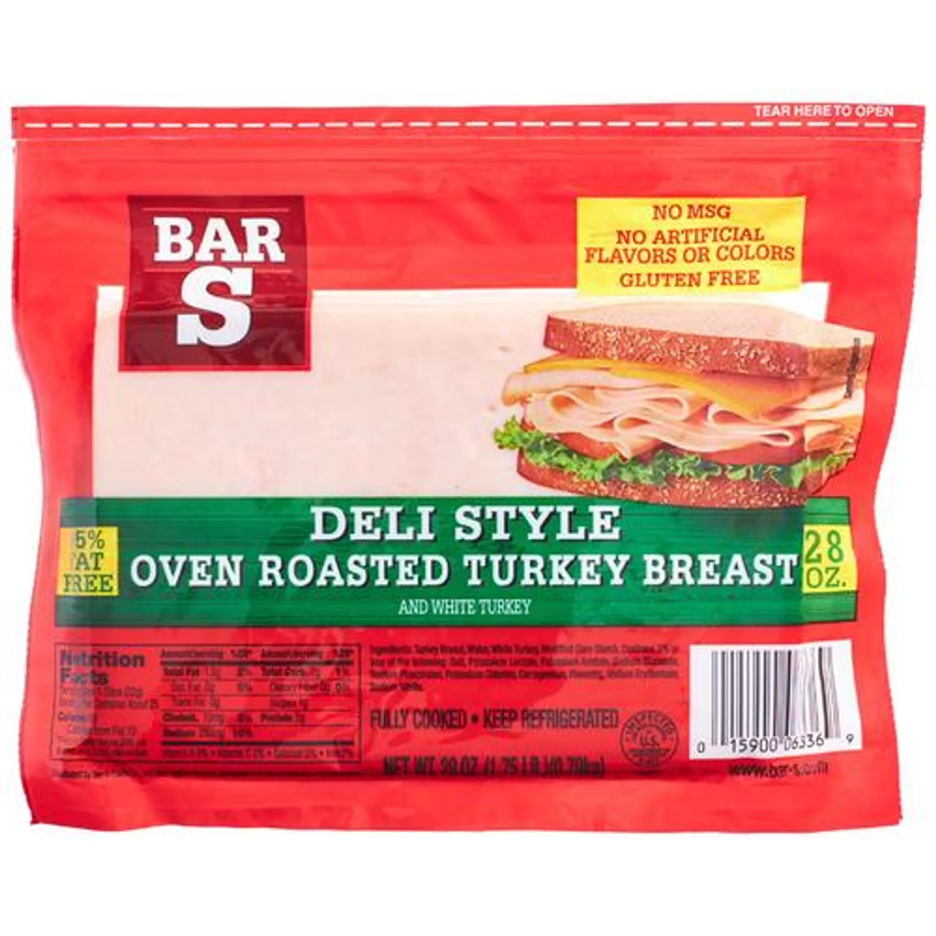 Bar-S® deli style oven roasted turkey breast