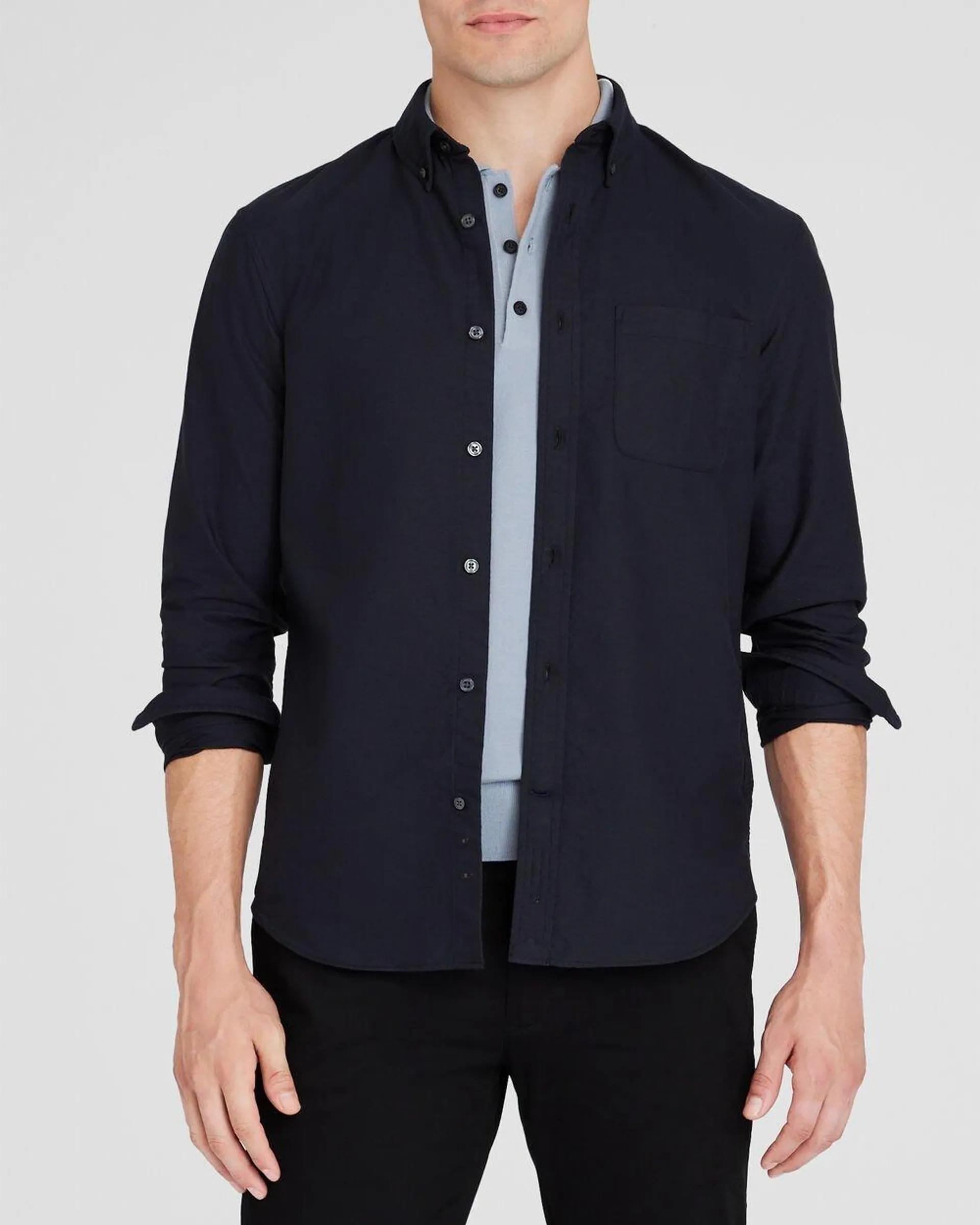 Long-Sleeve Solid Oxford Shirt