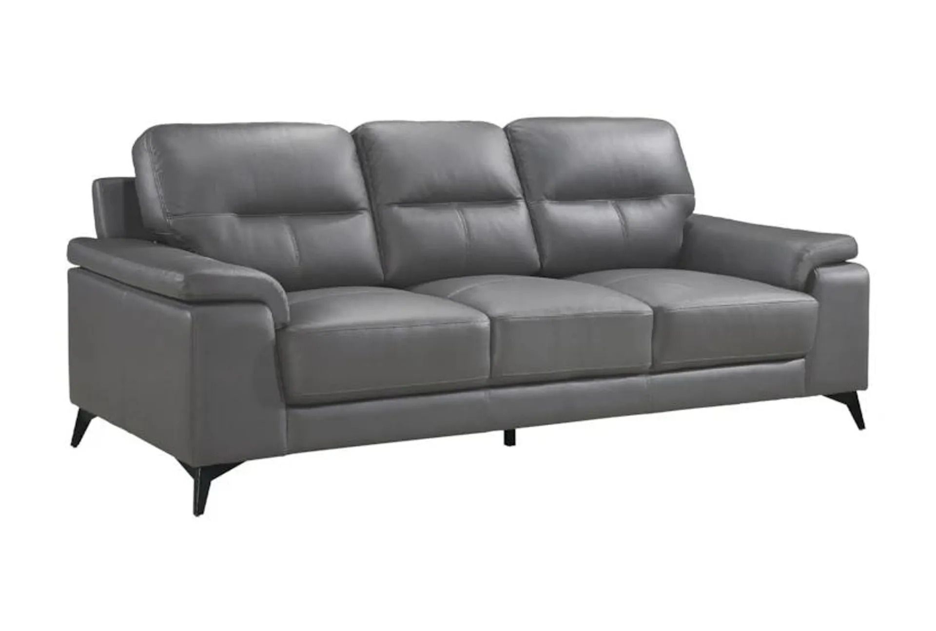 Carmel Dark Grey 89" Leather Sofa