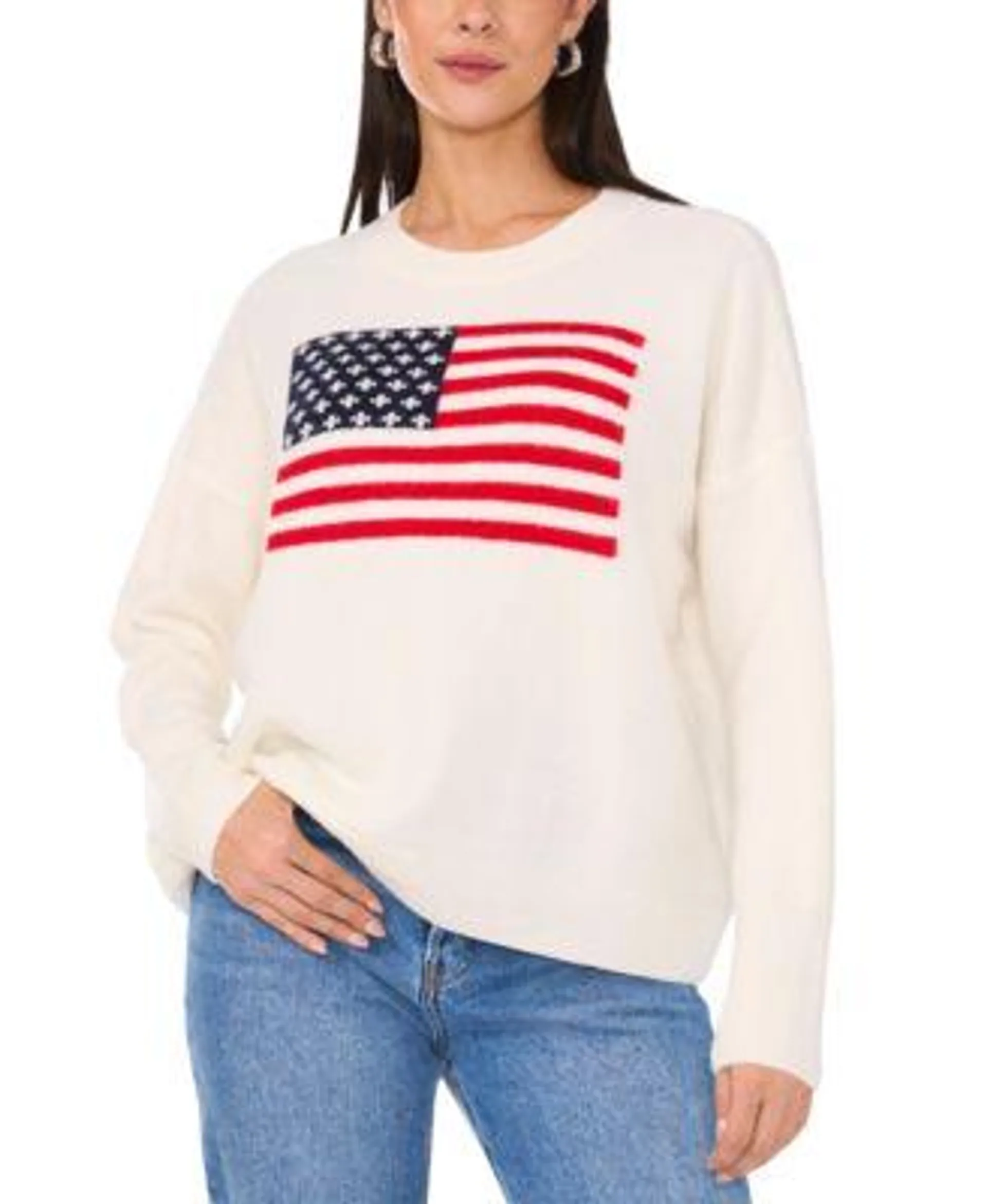 Women's American Flag Crewneck Sweater