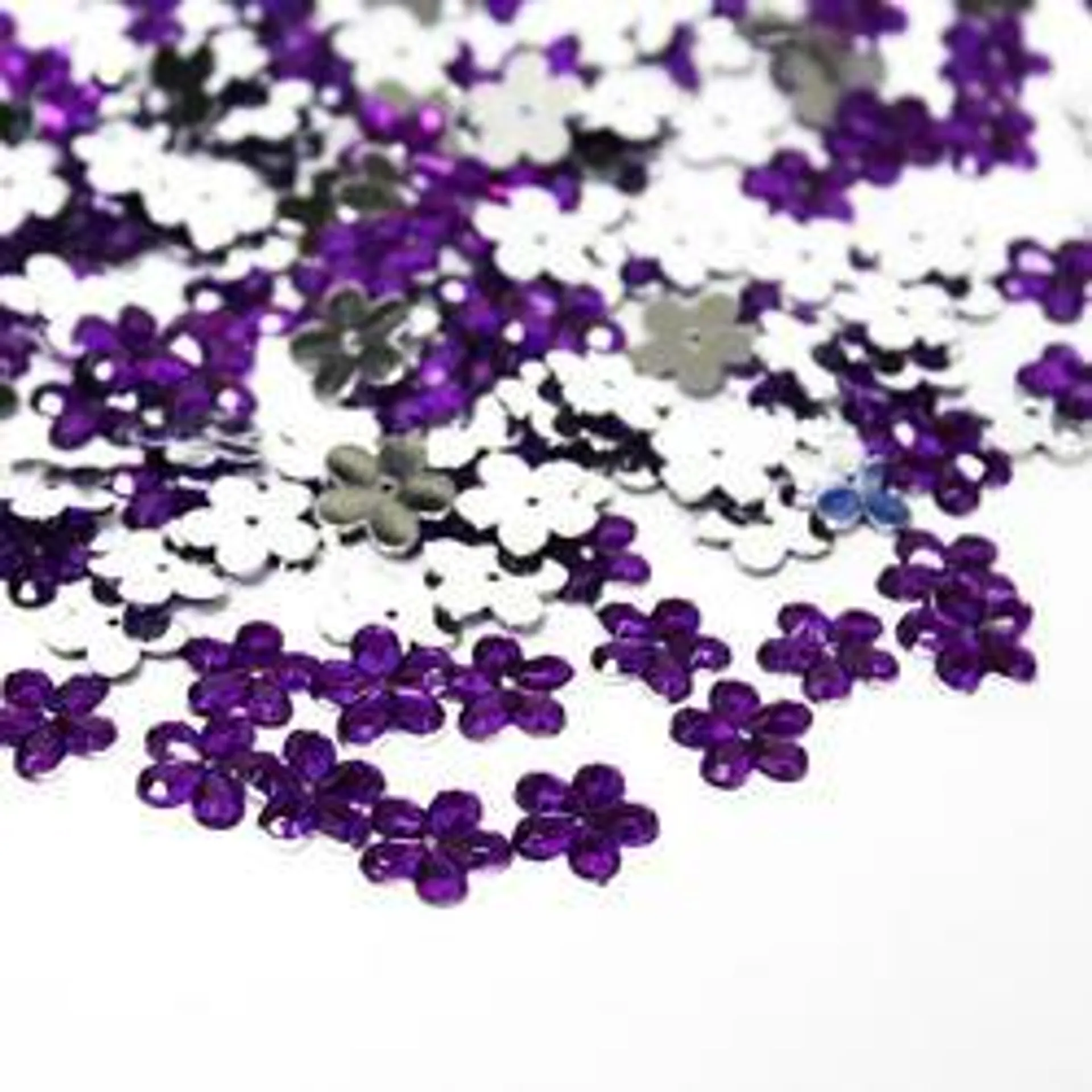 Purple Flat Back Flower Rhinestones (Package of 160 pieces)