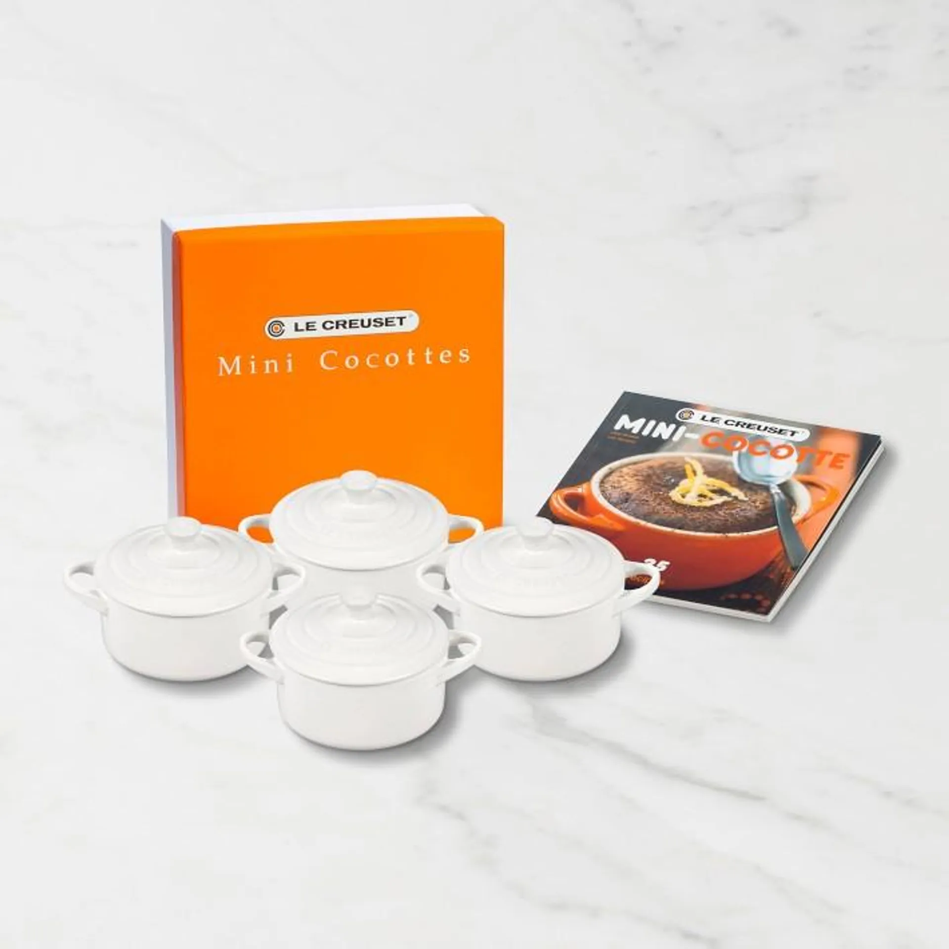 Le Creuset Stoneware Mini Cocottes with Cookbook, Set of 5