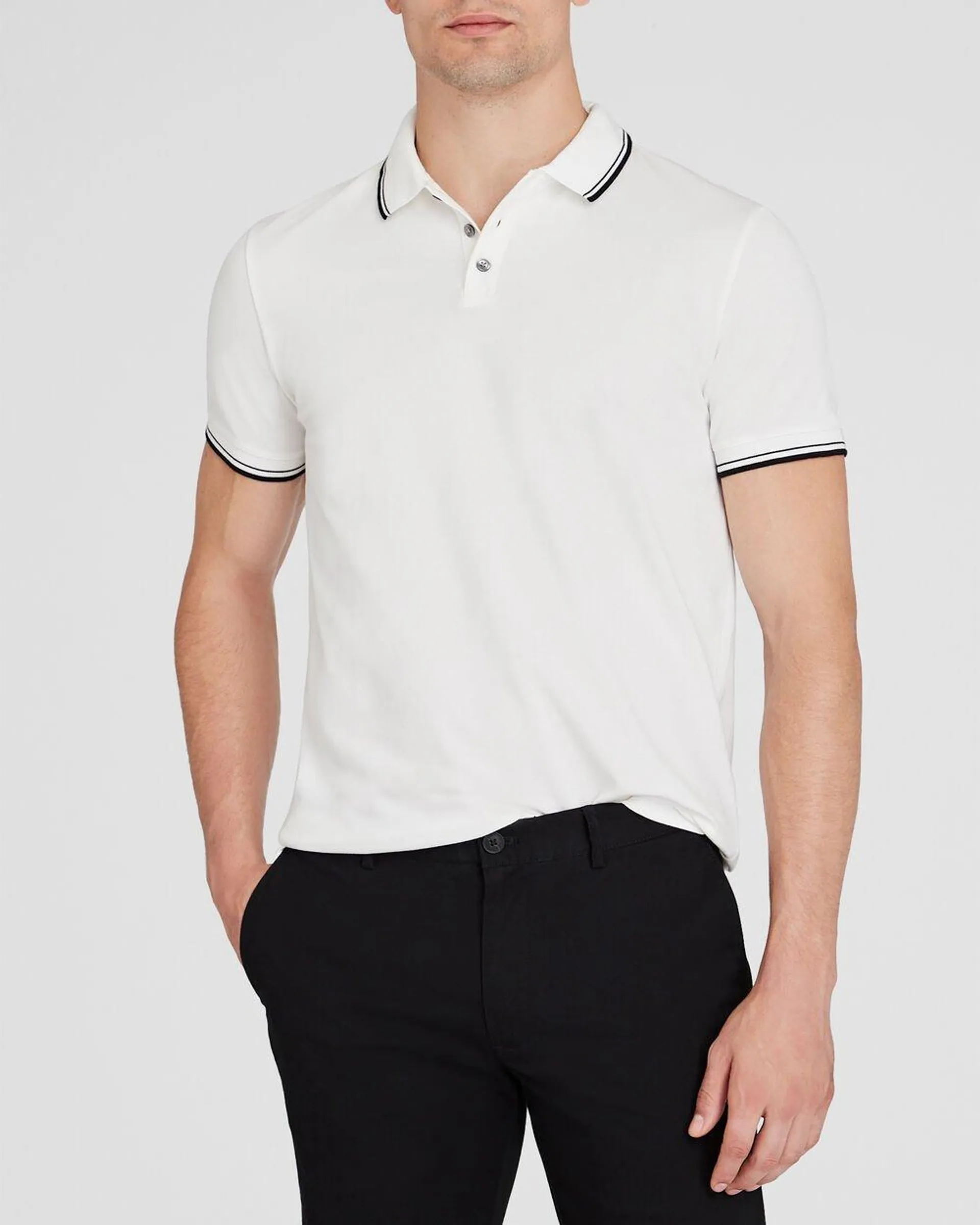 Tipped Collar Cotton Polo