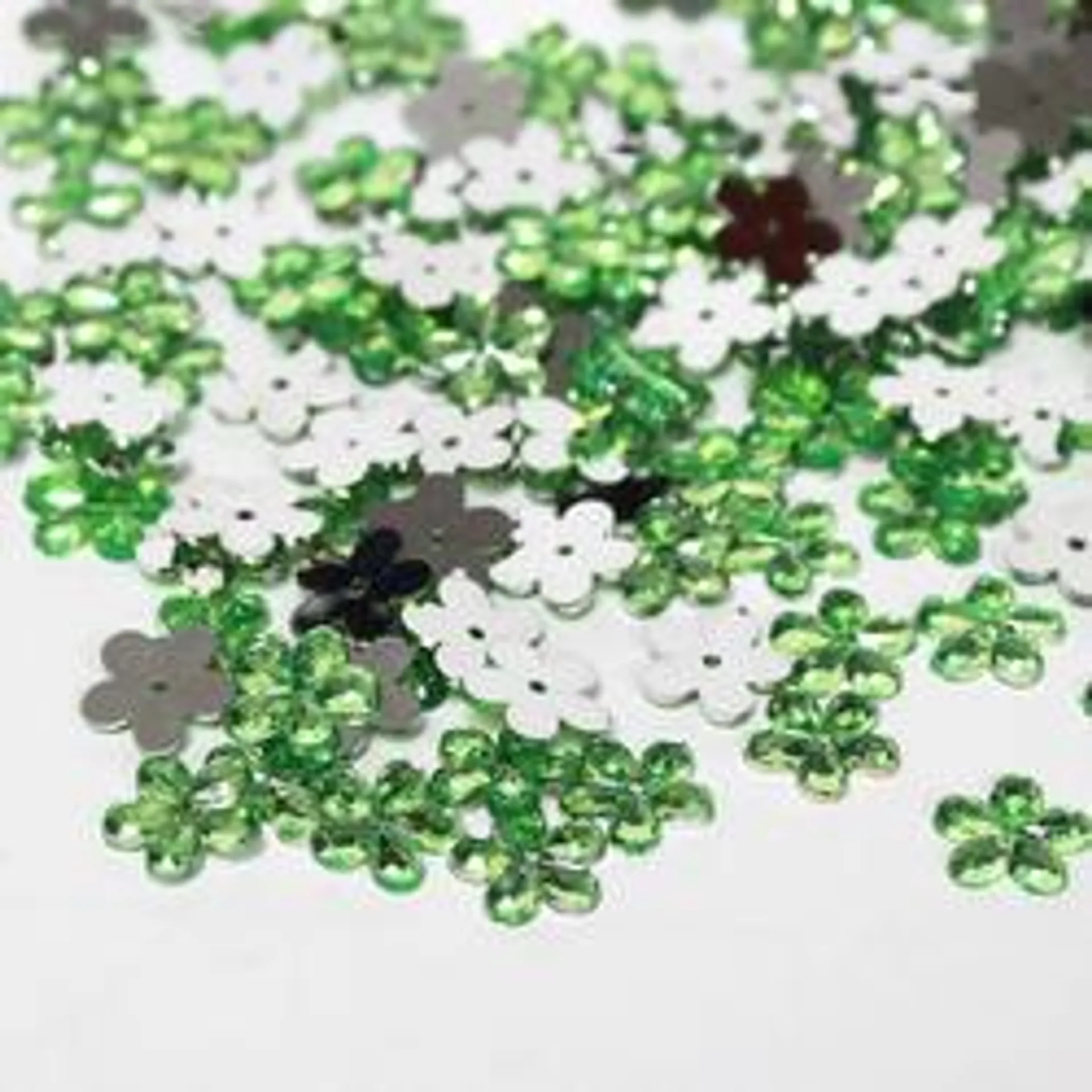 Apple Green Flat Back Flower Rhinestones (Package of 160 pieces)