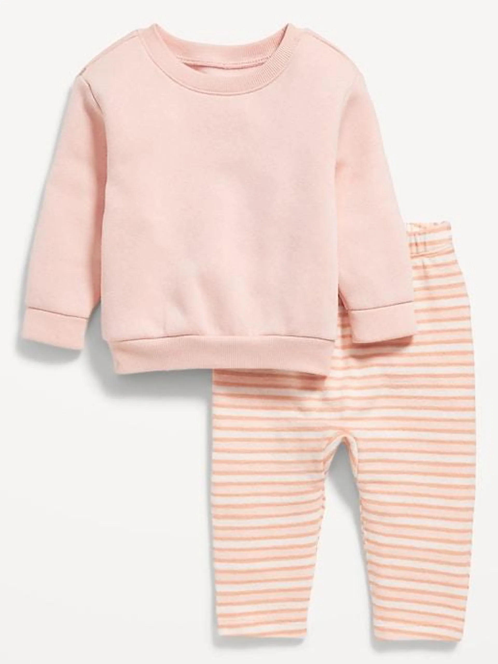 Crew-Neck Sweatshirt and Sweatpants Set for Baby