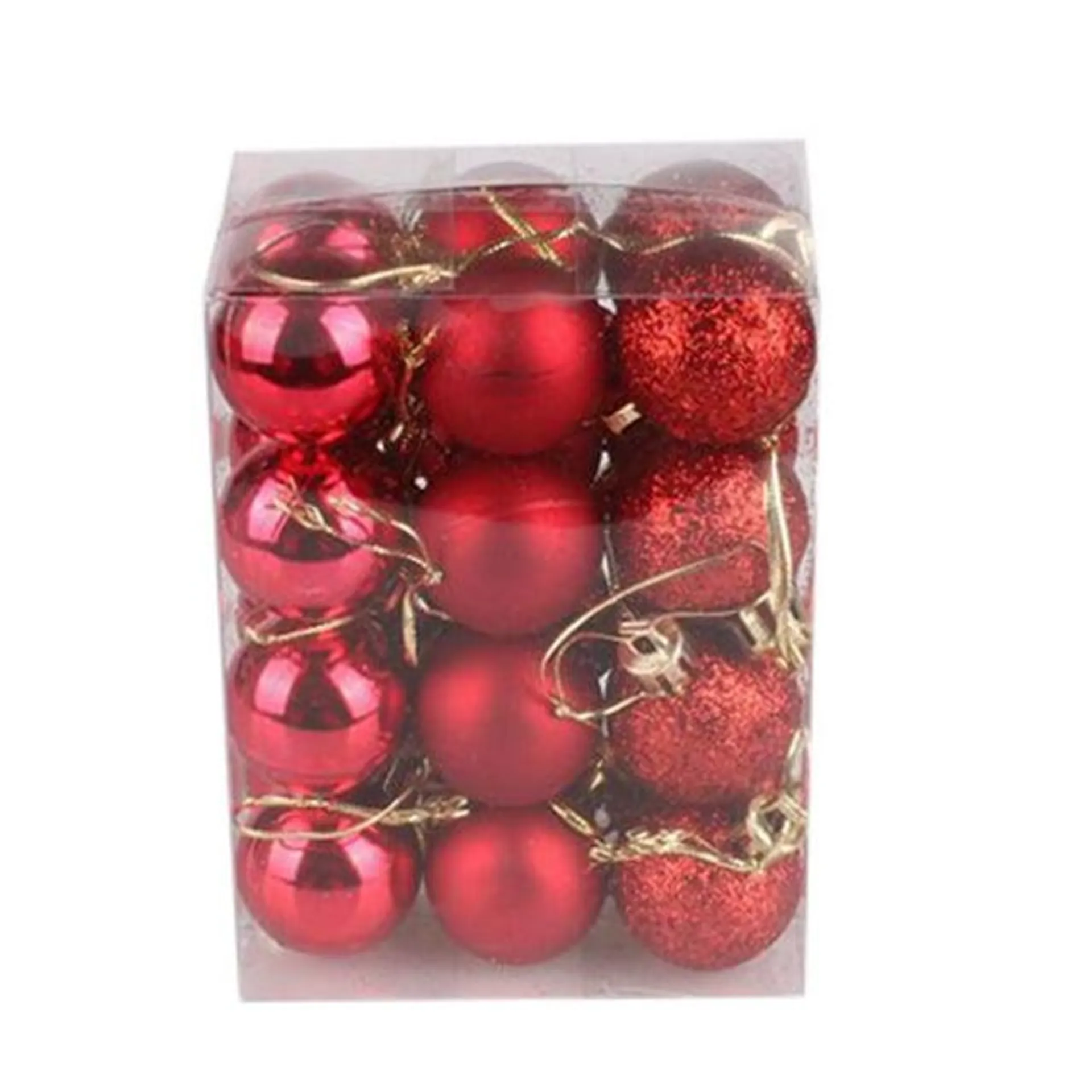 EGNMCR 24Pcs Christmas Balls Ornaments for Xmas Christmas Tree - Christmas Tree Decorations Hanging Ball for Holiday Wedding Party Decoration (Red, 3CM)