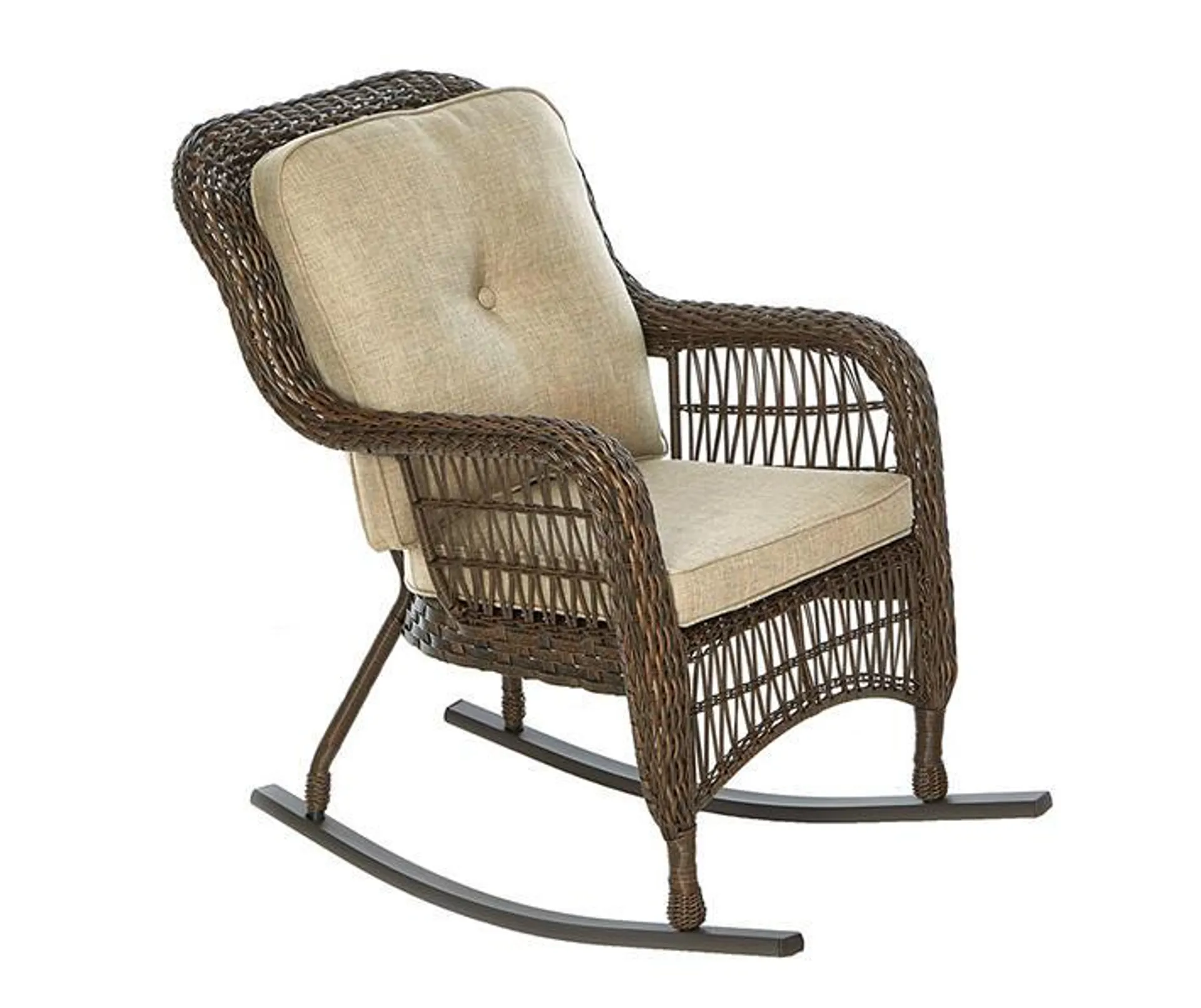 Harvest Run Wicker Cushioned Patio Rocker Chair