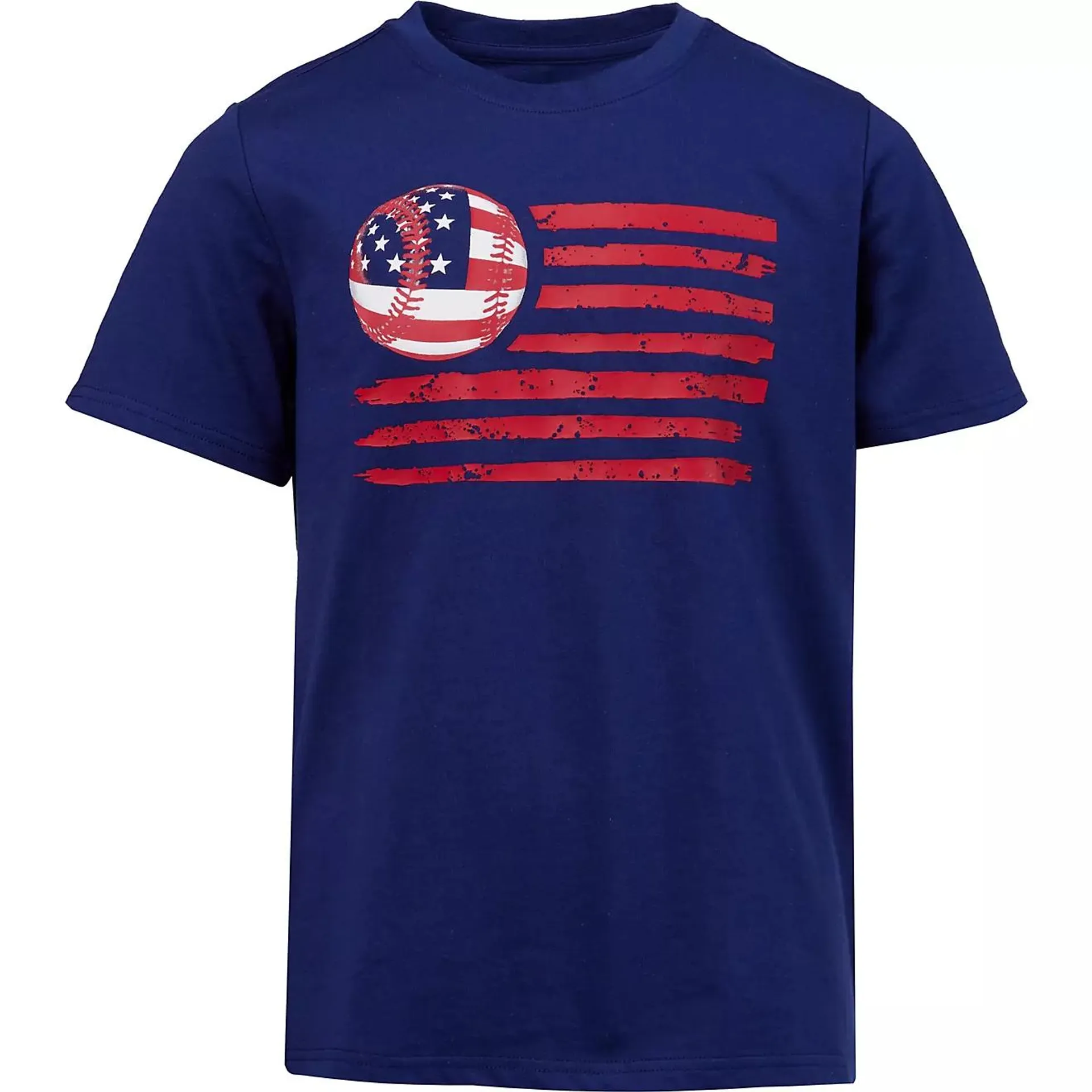 BCG Boys' Americana Baseball Flag Graphic Short Sleeve T-shirt