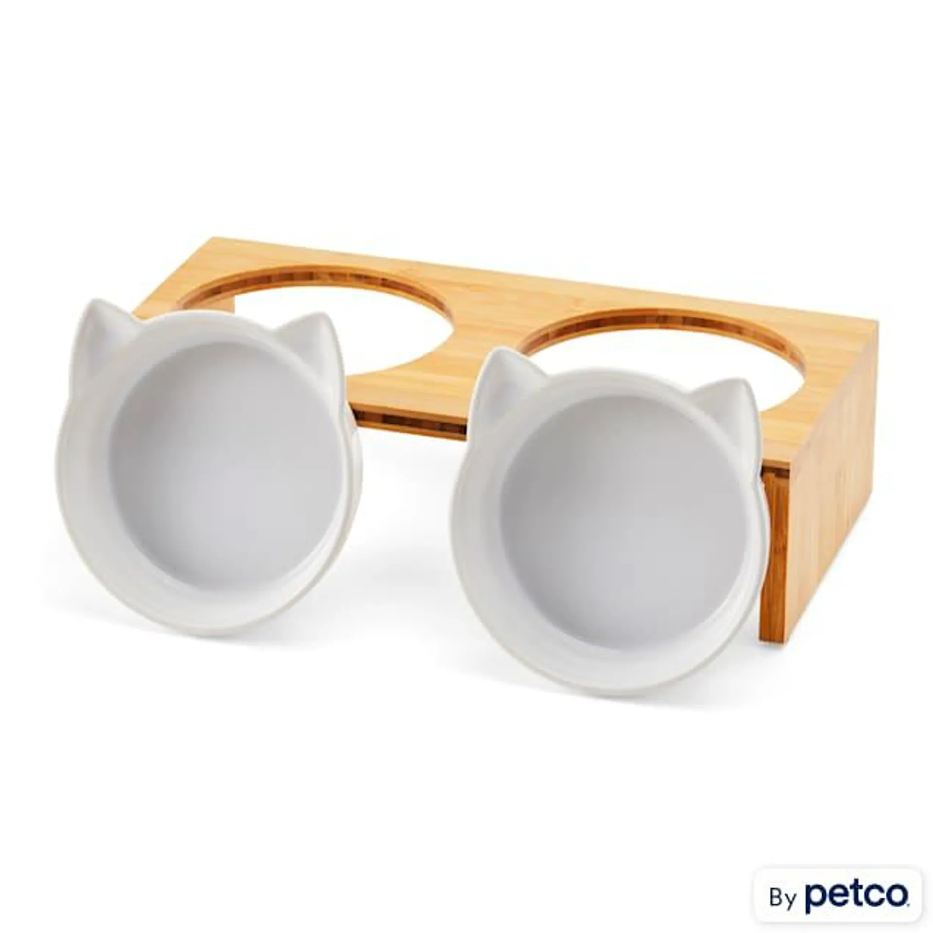 EveryYay Better Together Elevated Bamboo Diner for Cats, 0.75 Cups