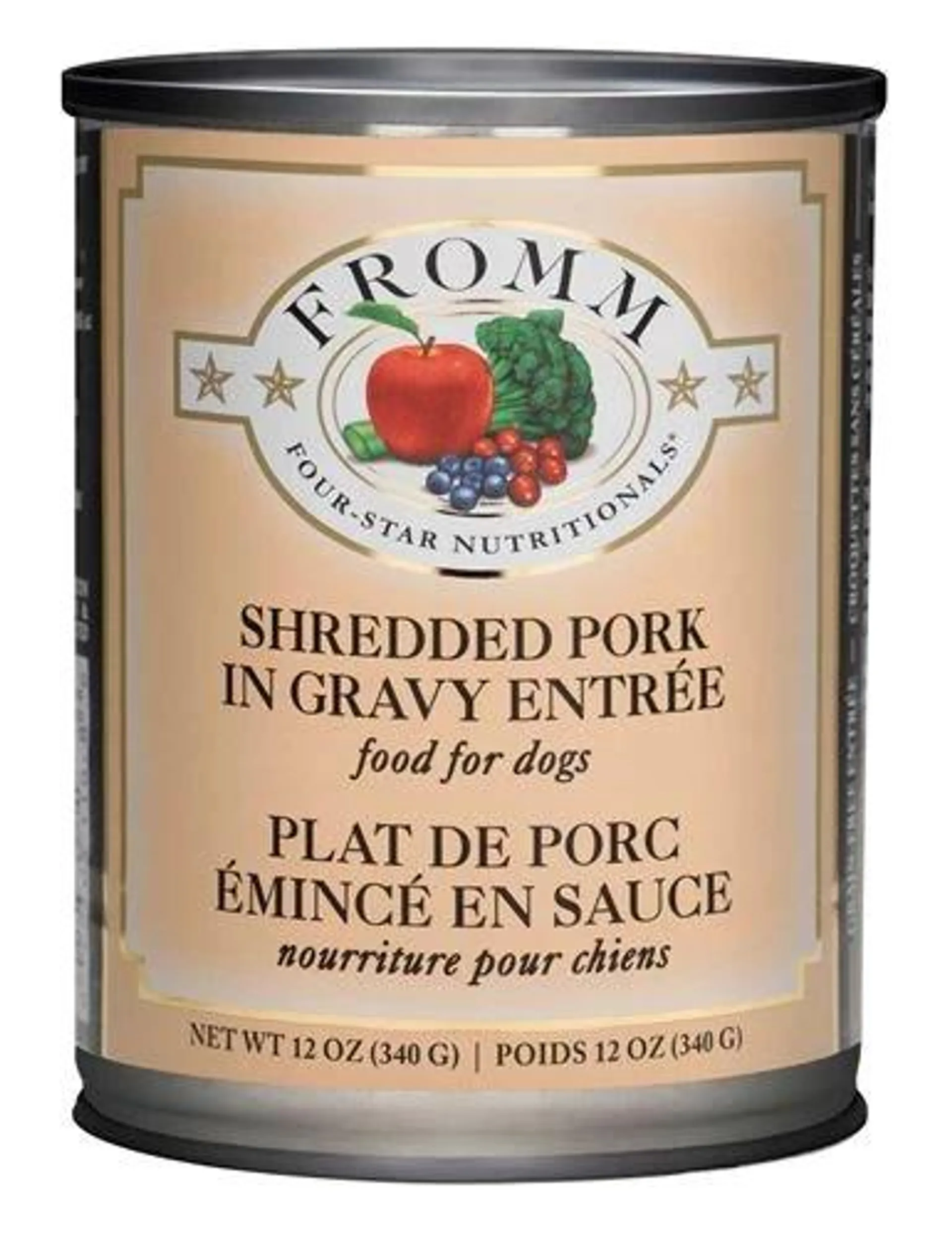 Fromm Four-Star Shredded Pork in Gravy Entrée Wet Dog Food, 12 Ounces