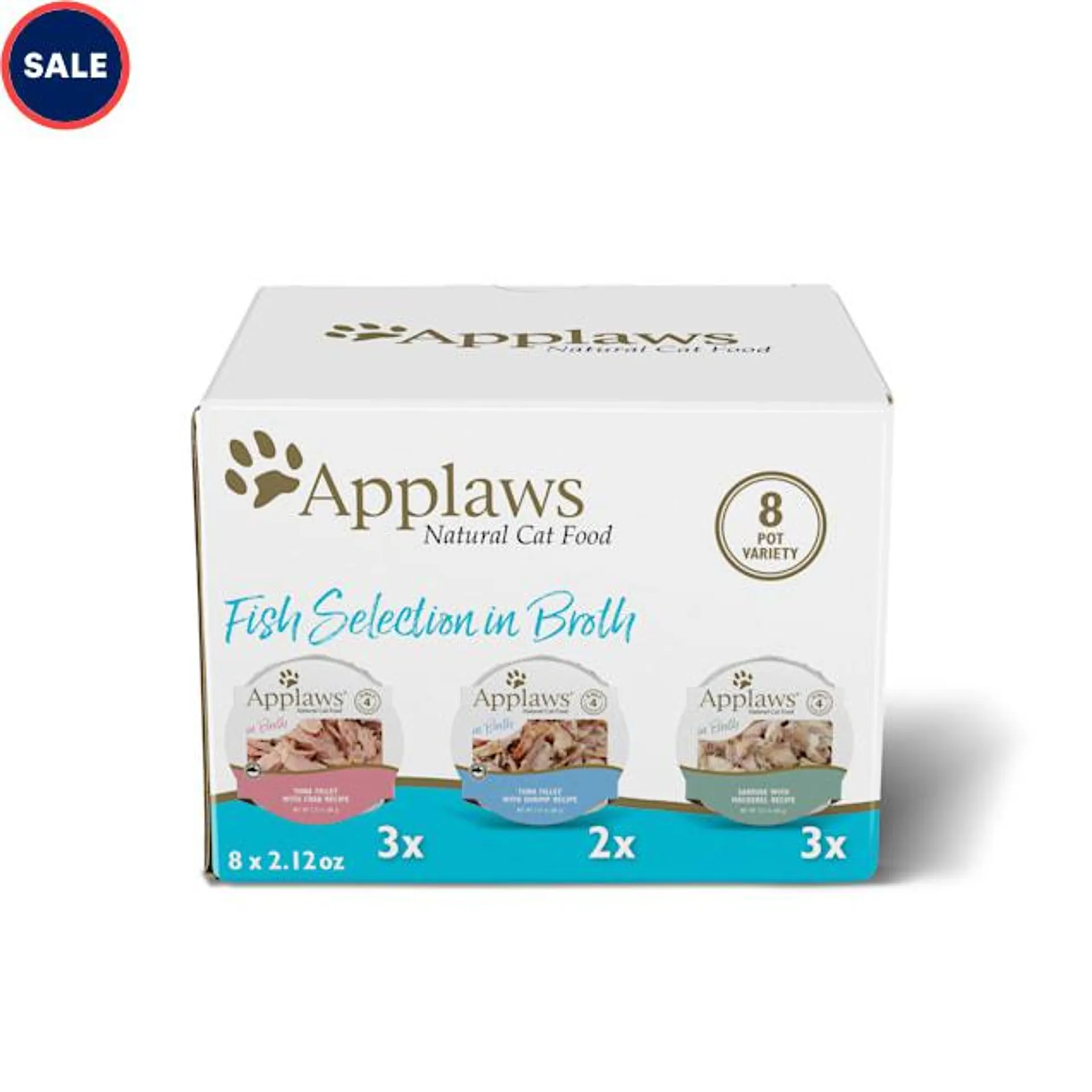 Applaws Natural Pot Multipack Fish Selection Wet Cat Food, 2.12 oz., Count of 8