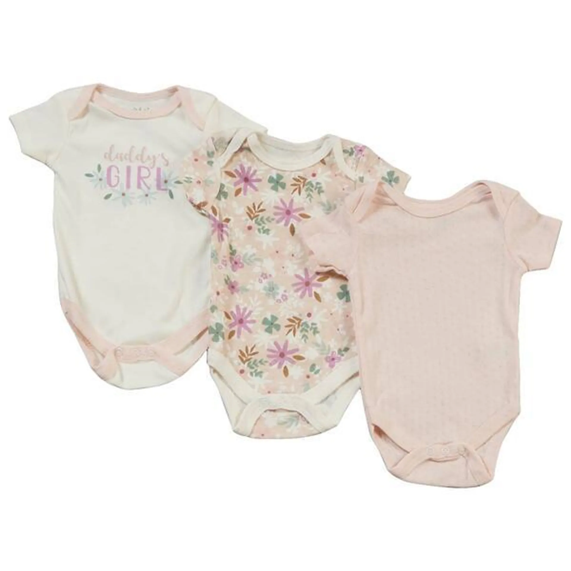 Baby Girl (NB-9M) Chick Pea® 3pk. Daddy’s Girl Bodysuits