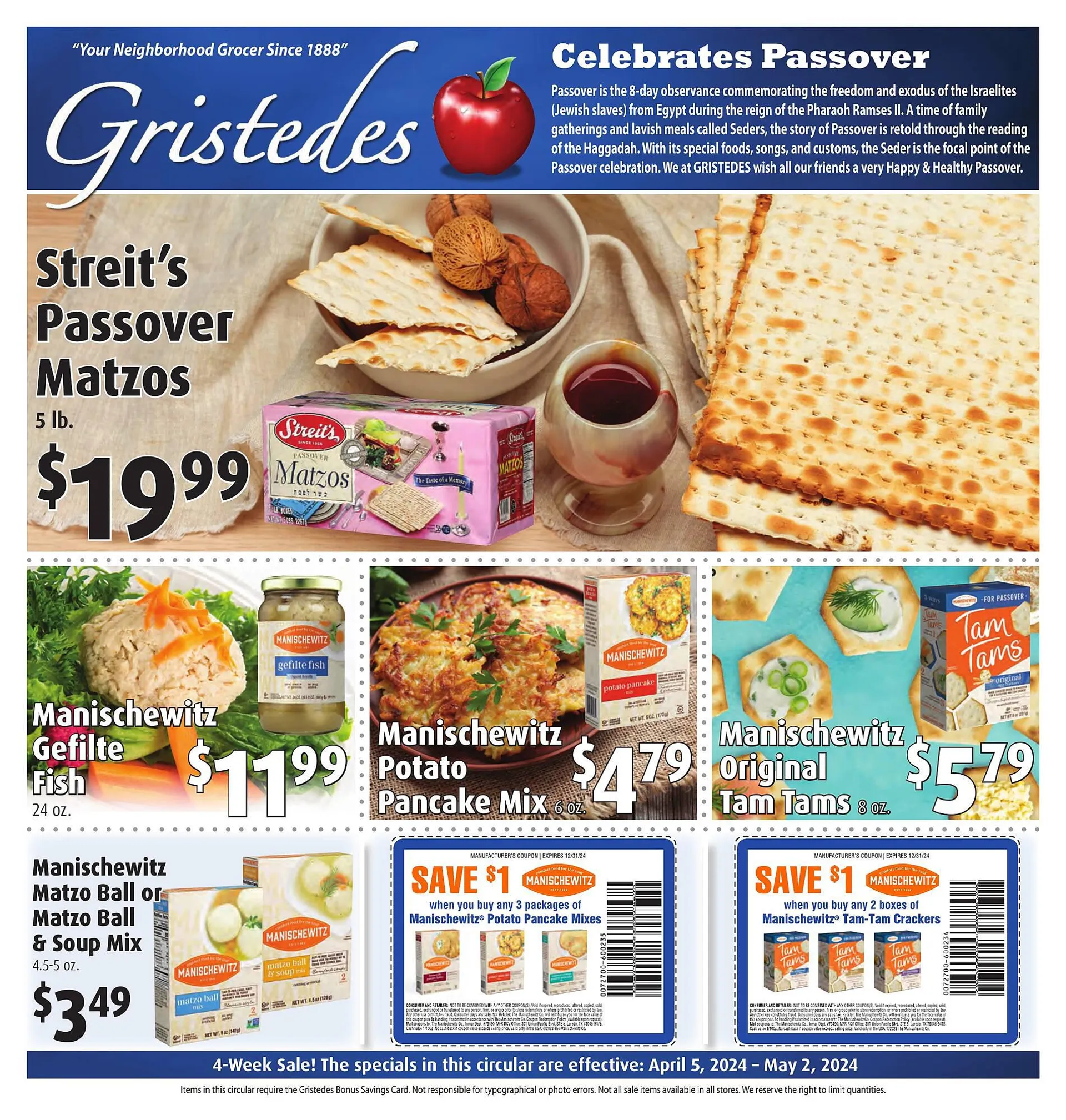 Weekly ad Gristedes Weekly Ad from April 5 to May 2 2024 - Page 1