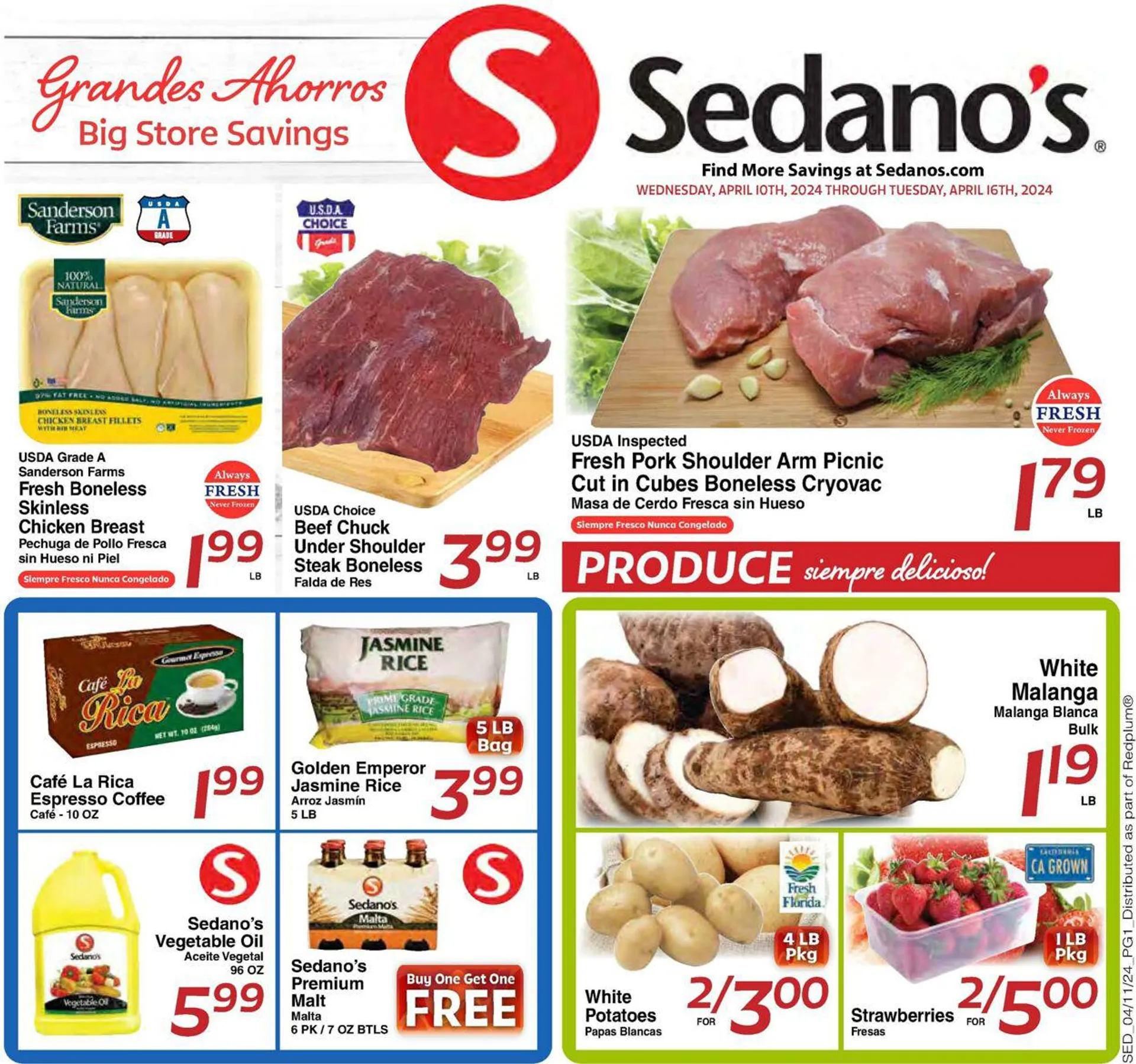 Weekly ad Sedano's from April 10 to April 16 2024 - Page 1